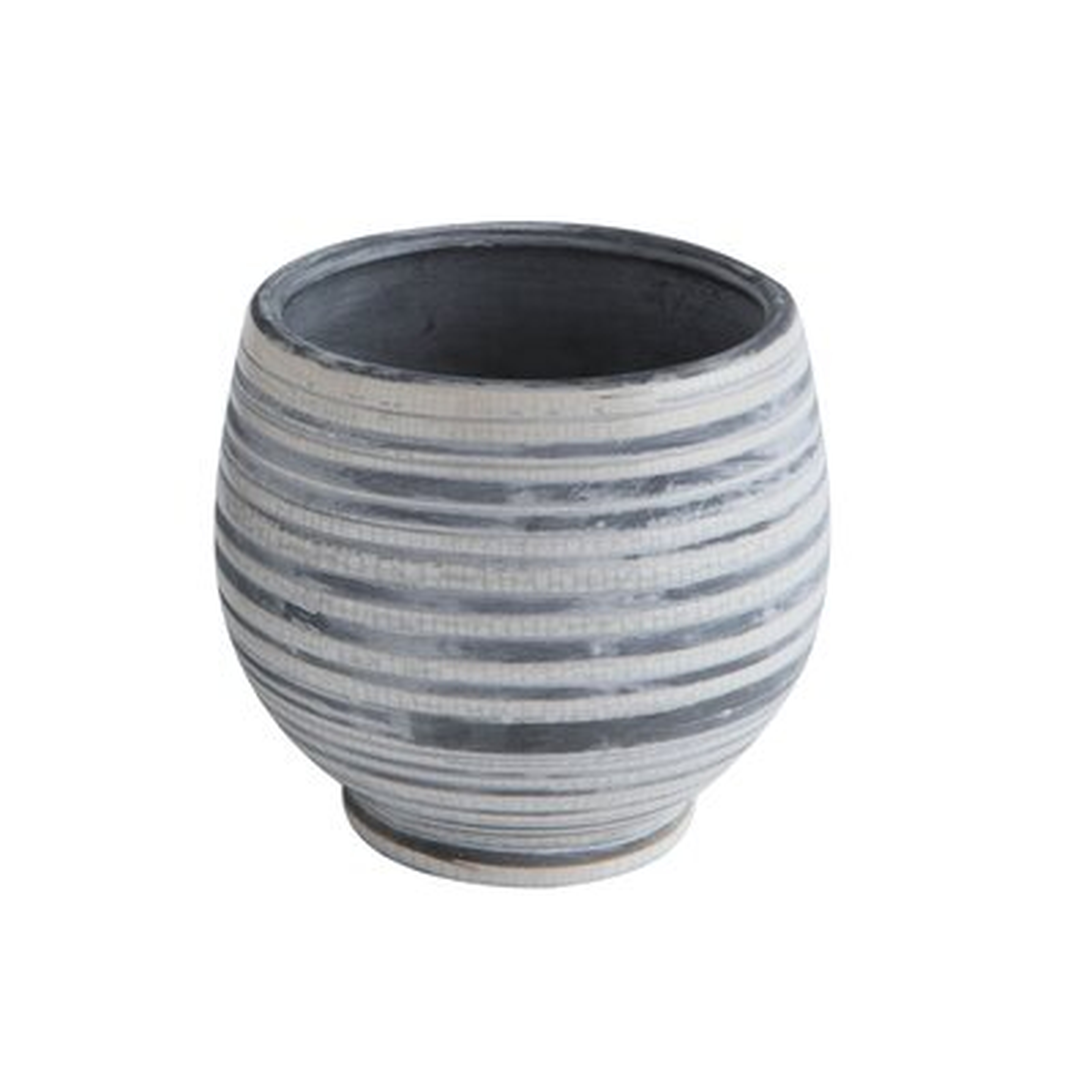 Colgate Striped Stoneware Pot Planter - Birch Lane