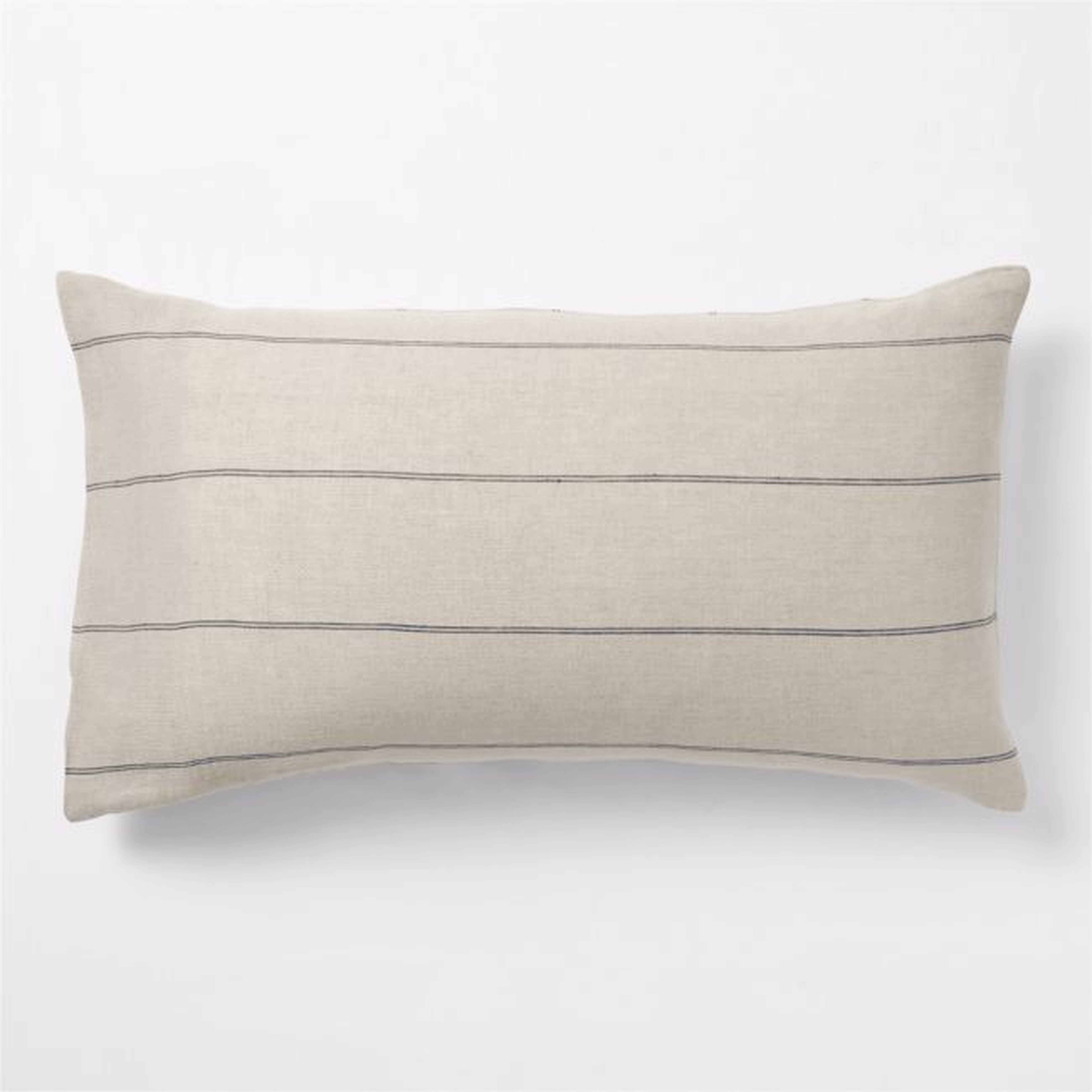 Natural Hemp Arcadia Tan and Midnight Navy Reversible Grid King Bed Pillow Sham - Crate and Barrel
