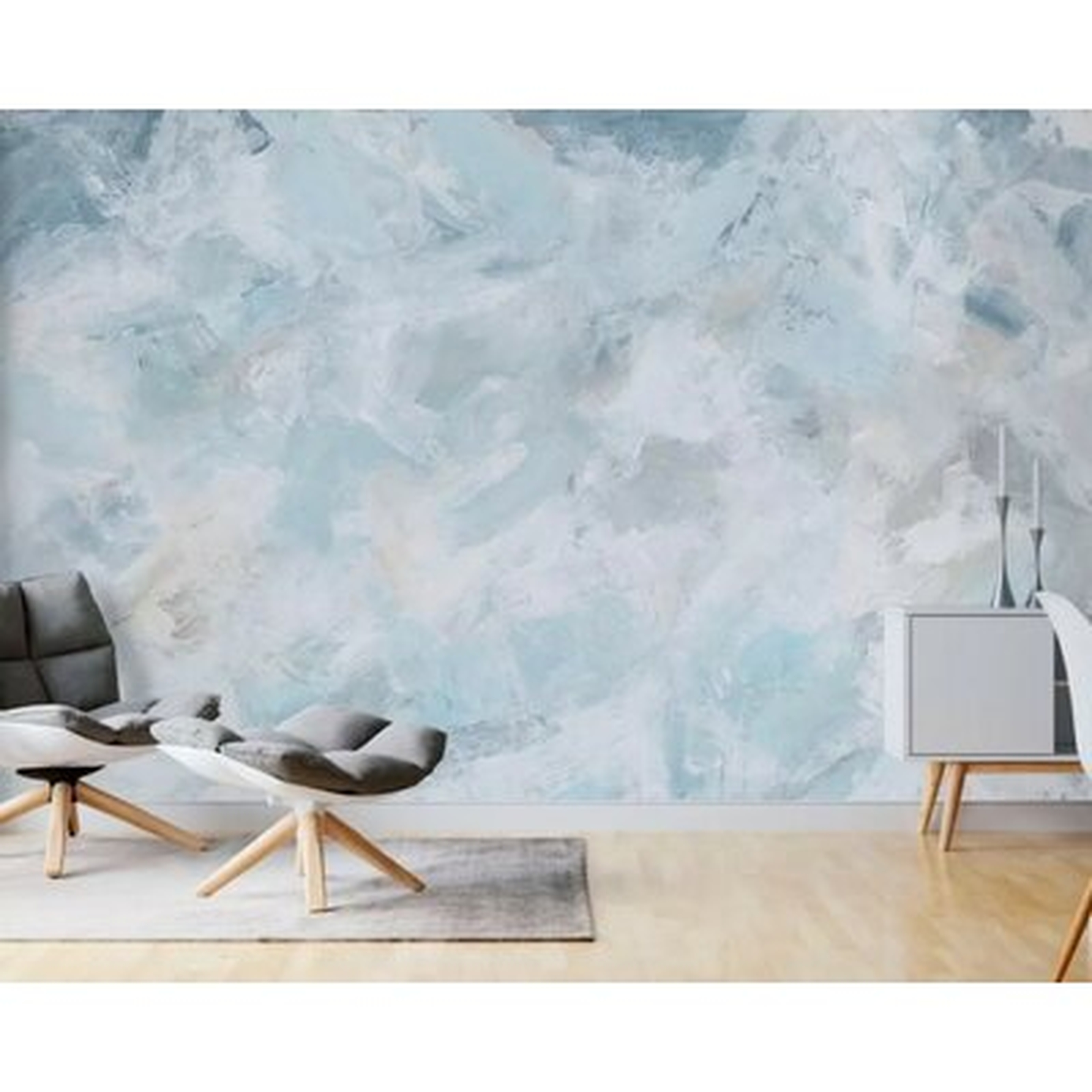 Derick Peel And Stick Brush Soft Splash Turquoise Ink Wallpaper - Wayfair