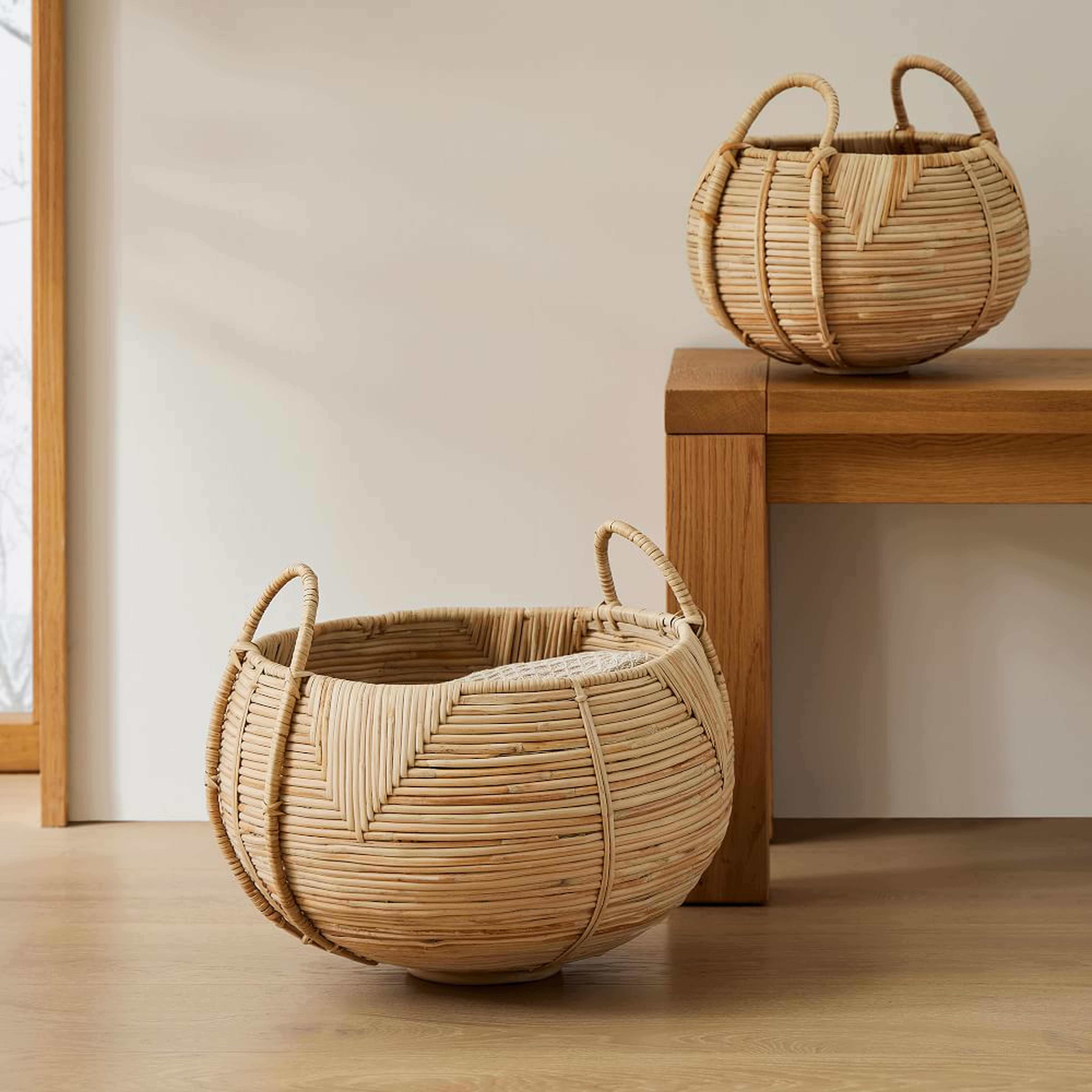 Maya Rattan Baskets, Natural, (Set of 2) - West Elm