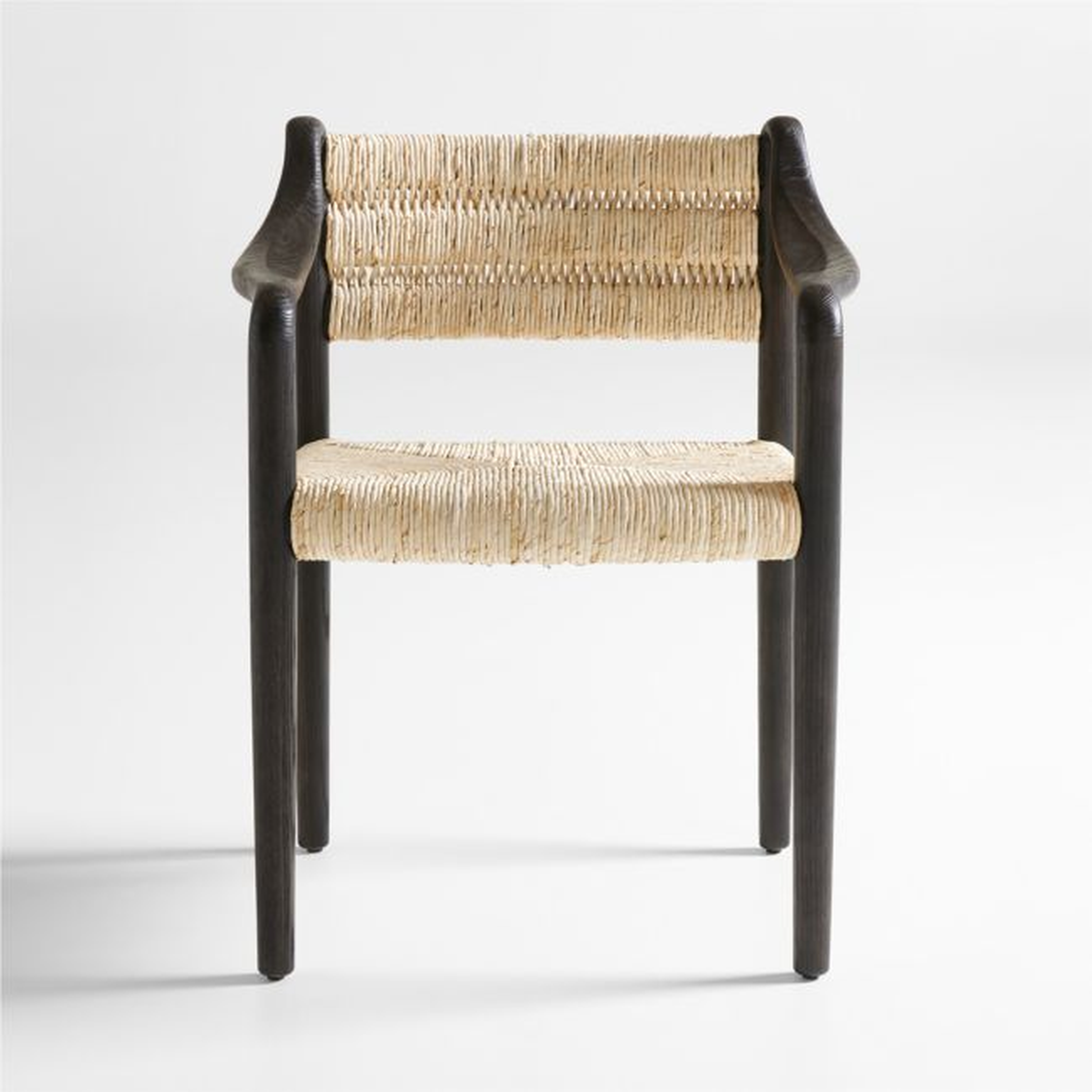 Pamplona Ebonized Ash Wood Dining Arm Chair - Crate and Barrel
