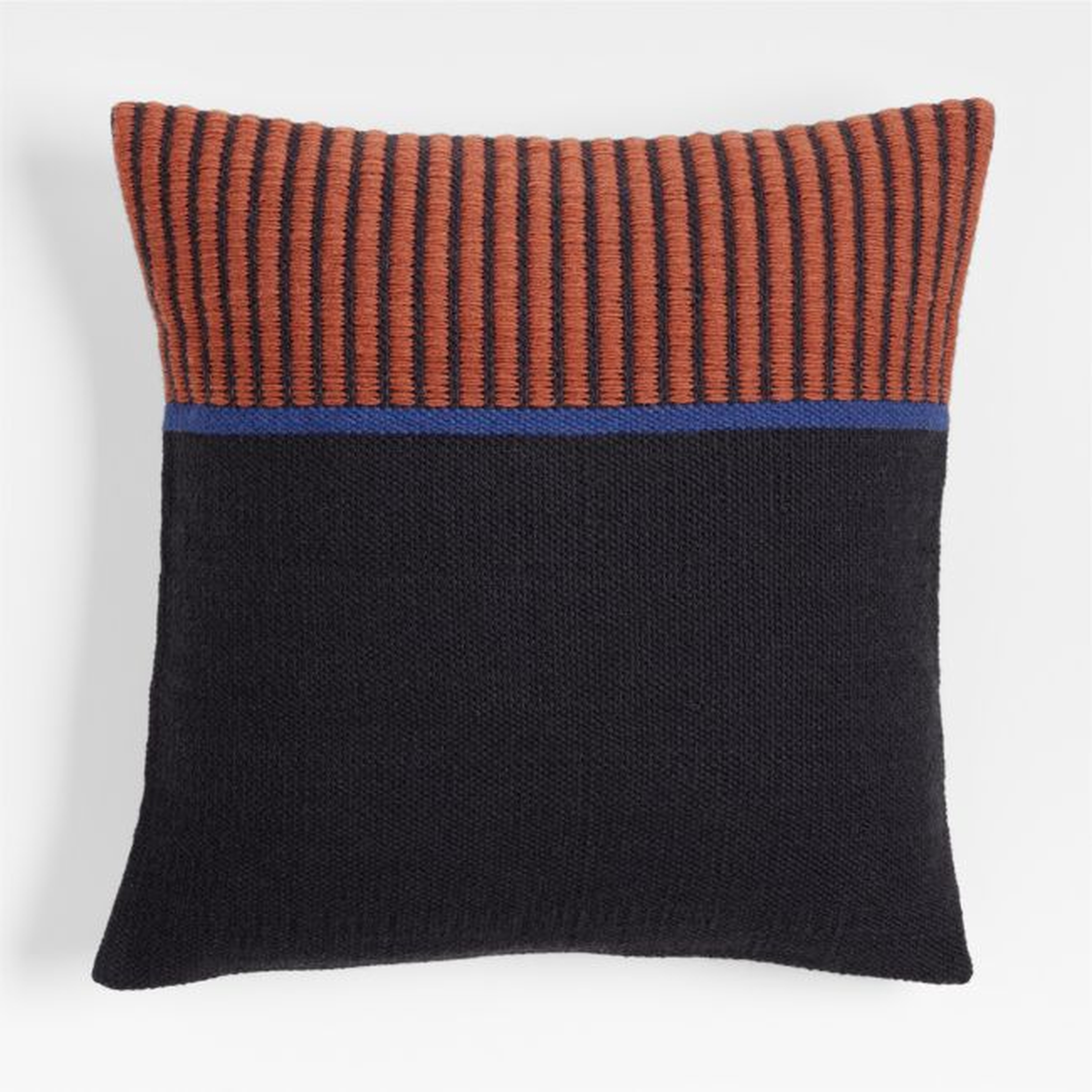 Boardwalk Kilim 23"x23" Navy & Orange Throw Pillow Cover - Crate and Barrel