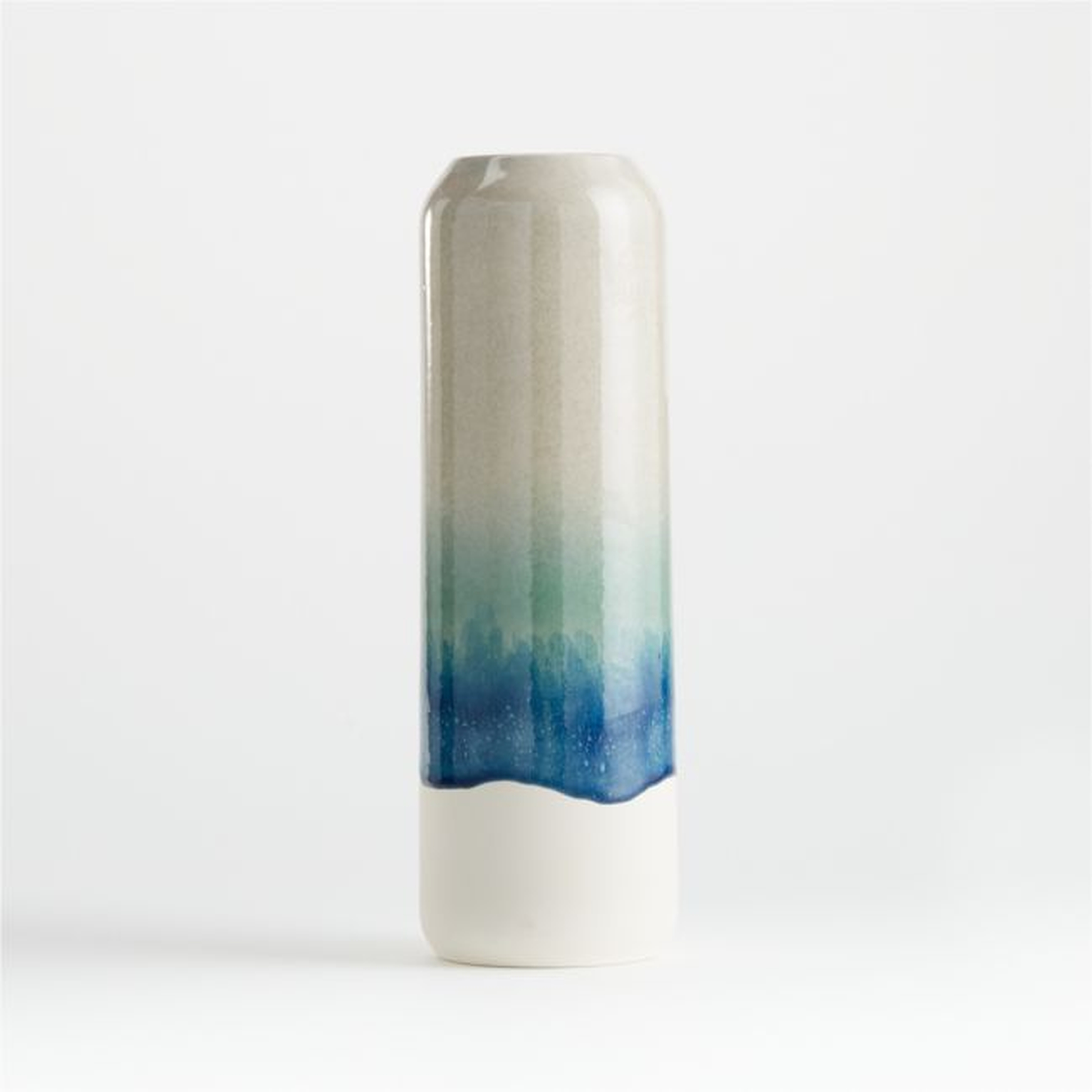 Lago Teal Ombre Vase - Crate and Barrel
