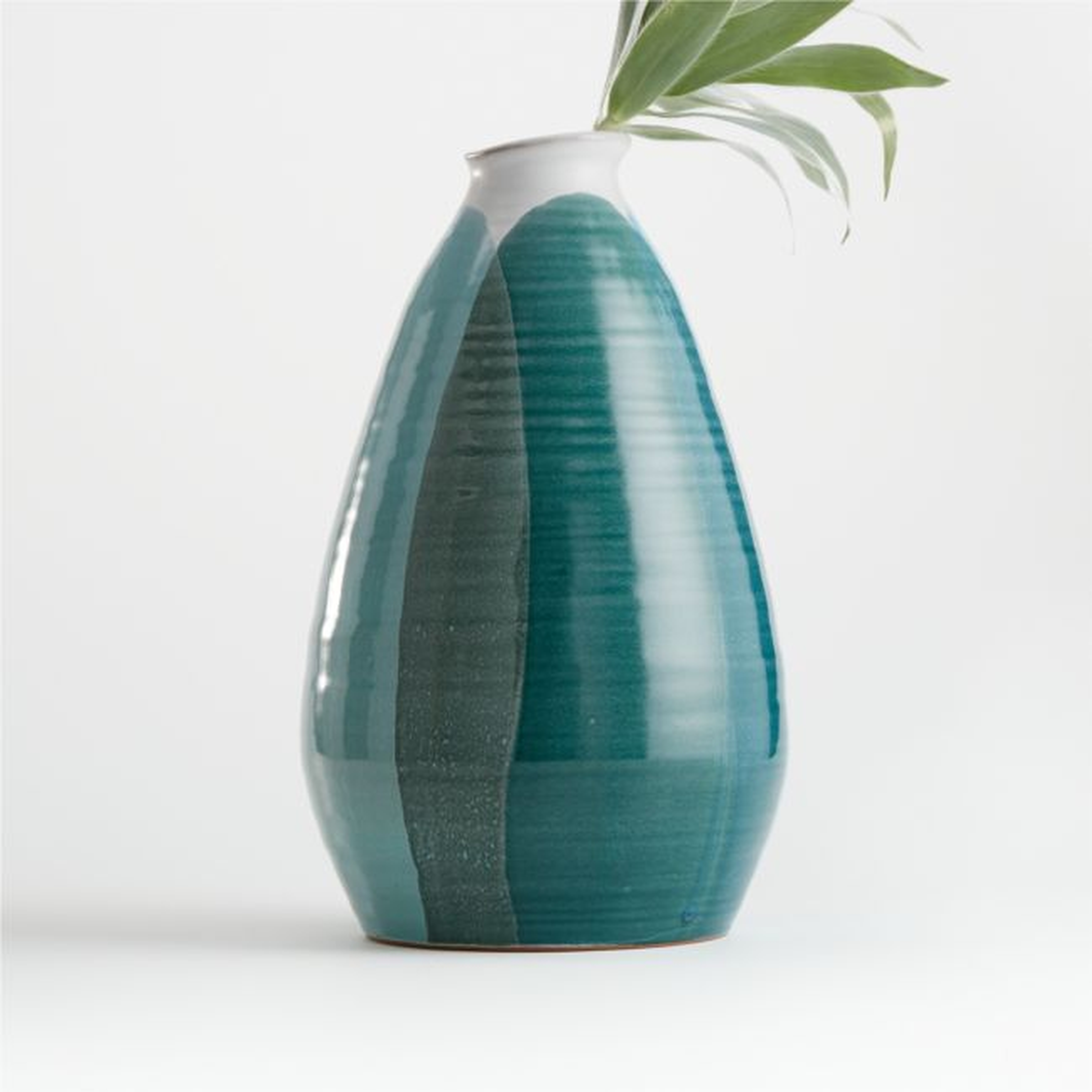 Lona Large Blue Green Vase - Crate and Barrel