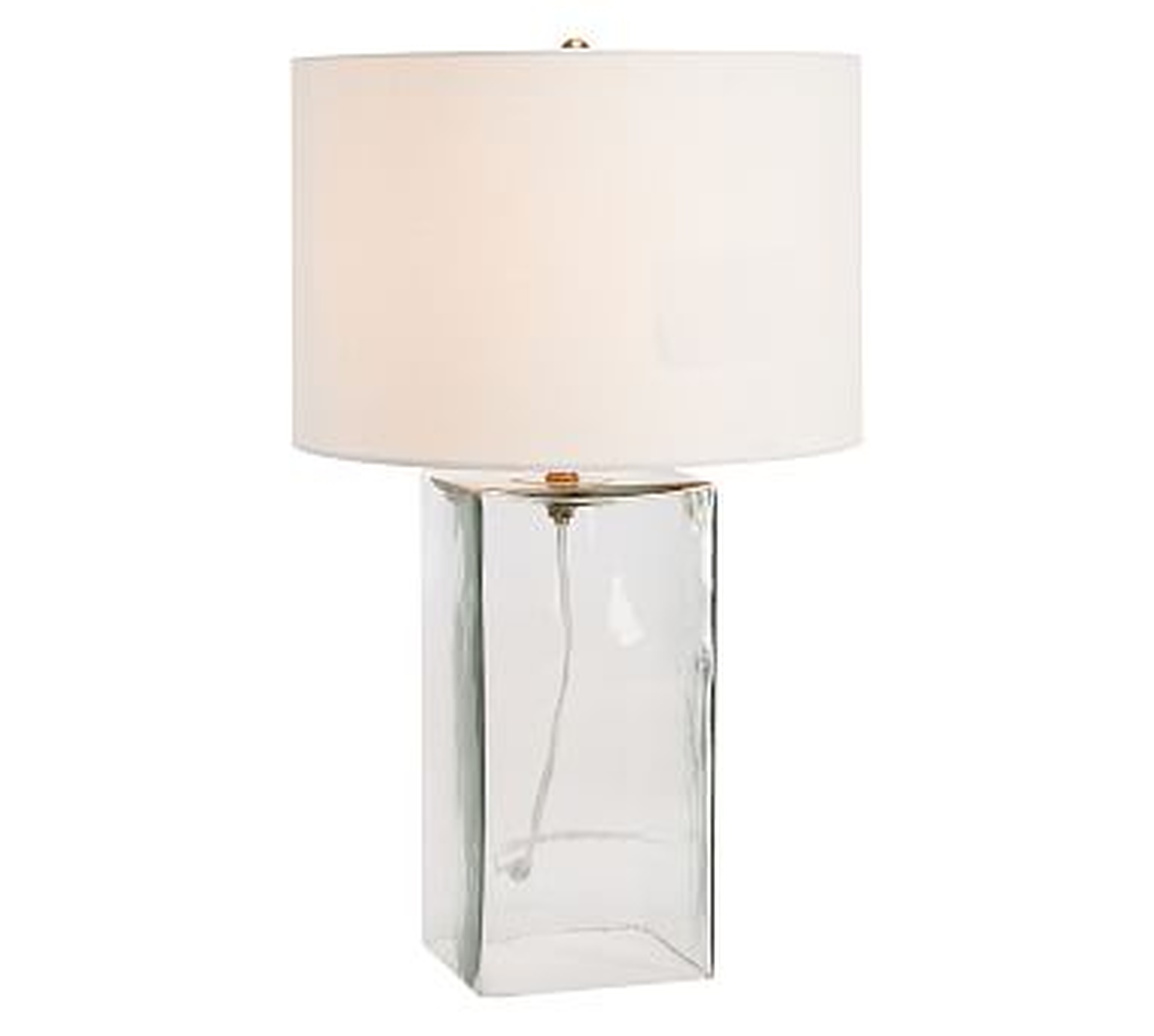 Blaine Recycled Glass Table Lamp with Medium Straight Sided Gallery Shade, White - Pottery Barn