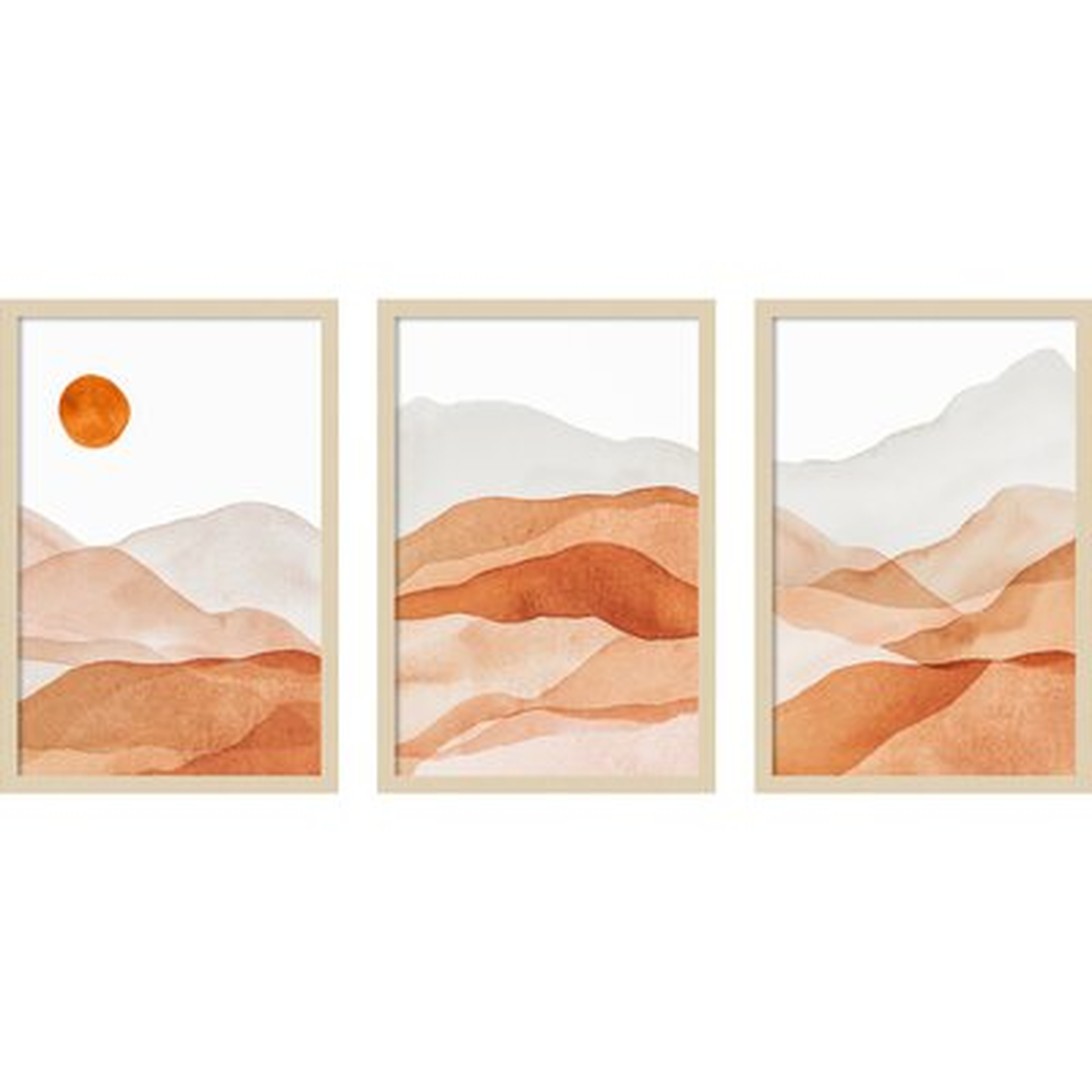 Mountain Range Trio by Amy Lighthall - 3 Piece Picture Frame Painting Set - AllModern