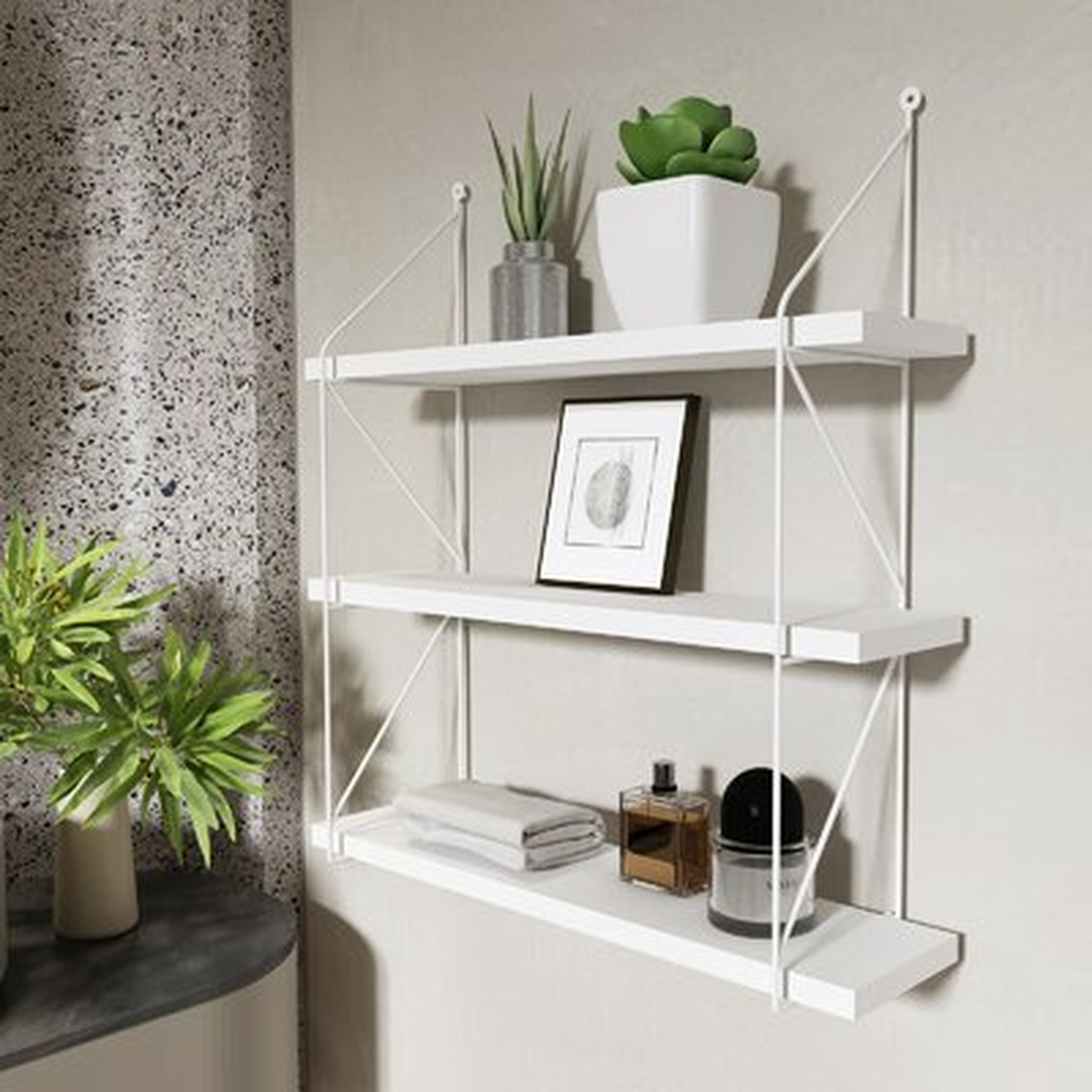 Ishaan Display White Wall Shelves - Wayfair
