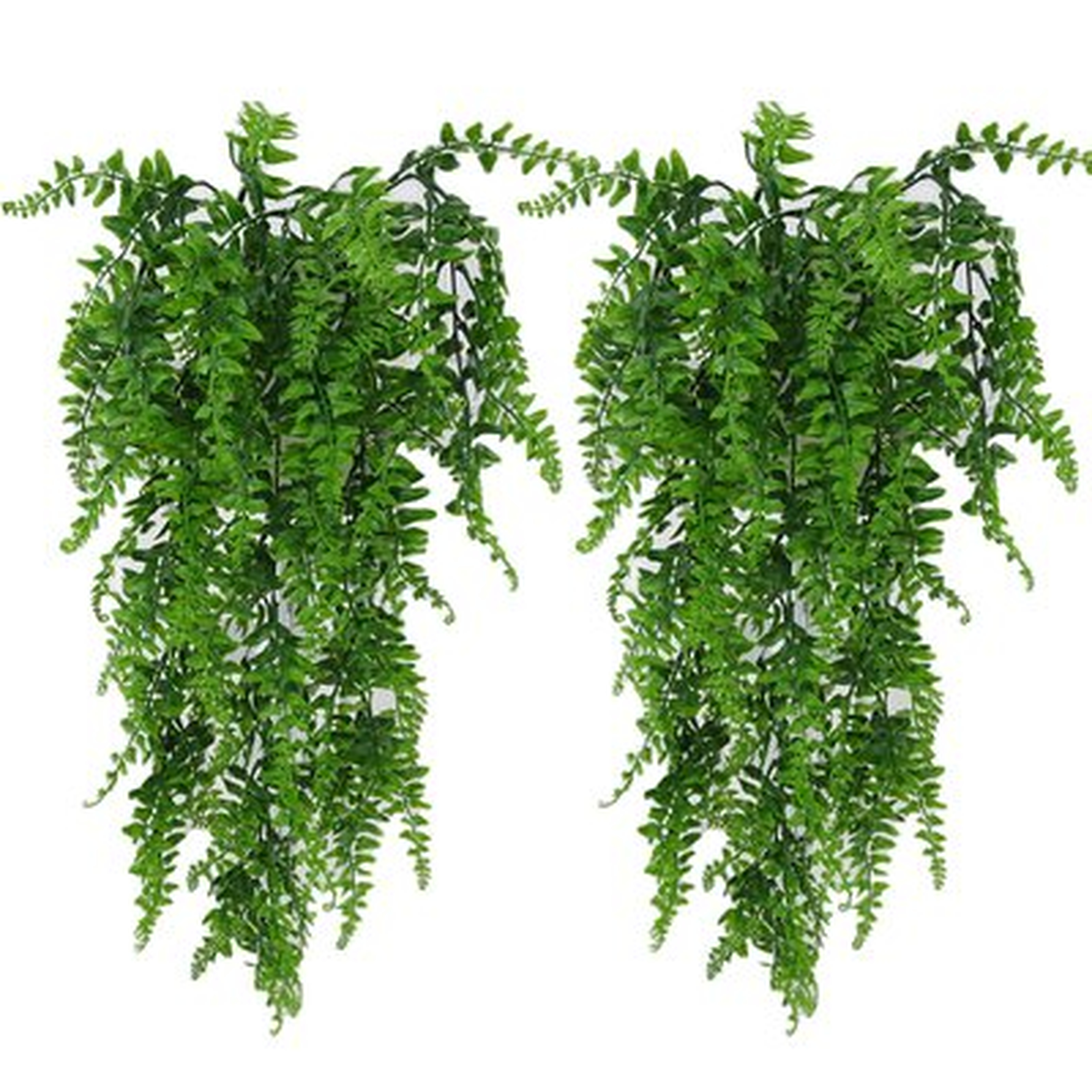 Walbest 2 Pack Vivid Artificial Plants Vines, Fern Bushes Artificial Greenery Fake Hanging Plants, Ivy Vines Leaves For Home Office Garden Wall Garland Decor Wedding Birthday Party Decoration - Wayfair
