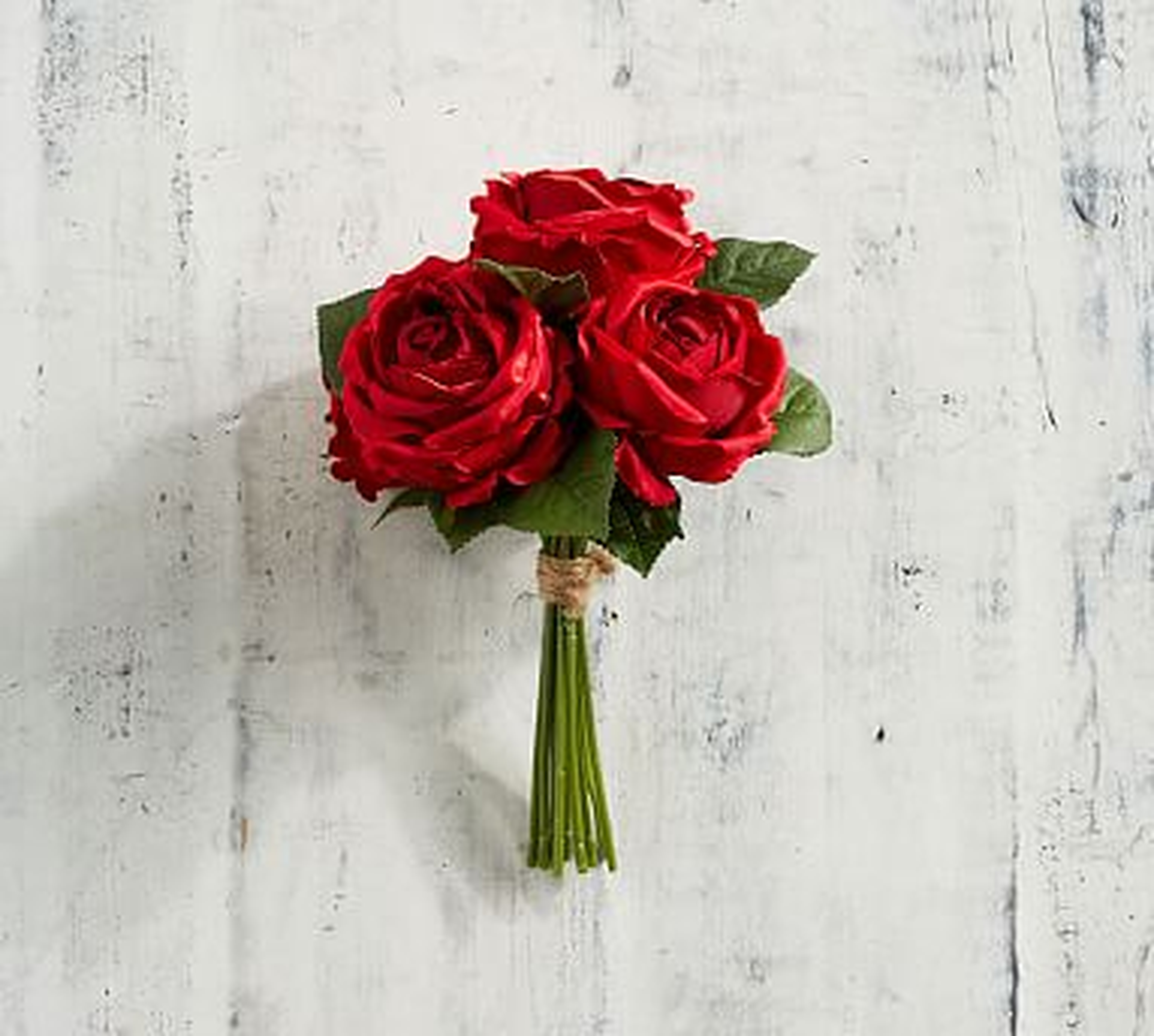 Faux Red Rose Bouquet, One - Pottery Barn