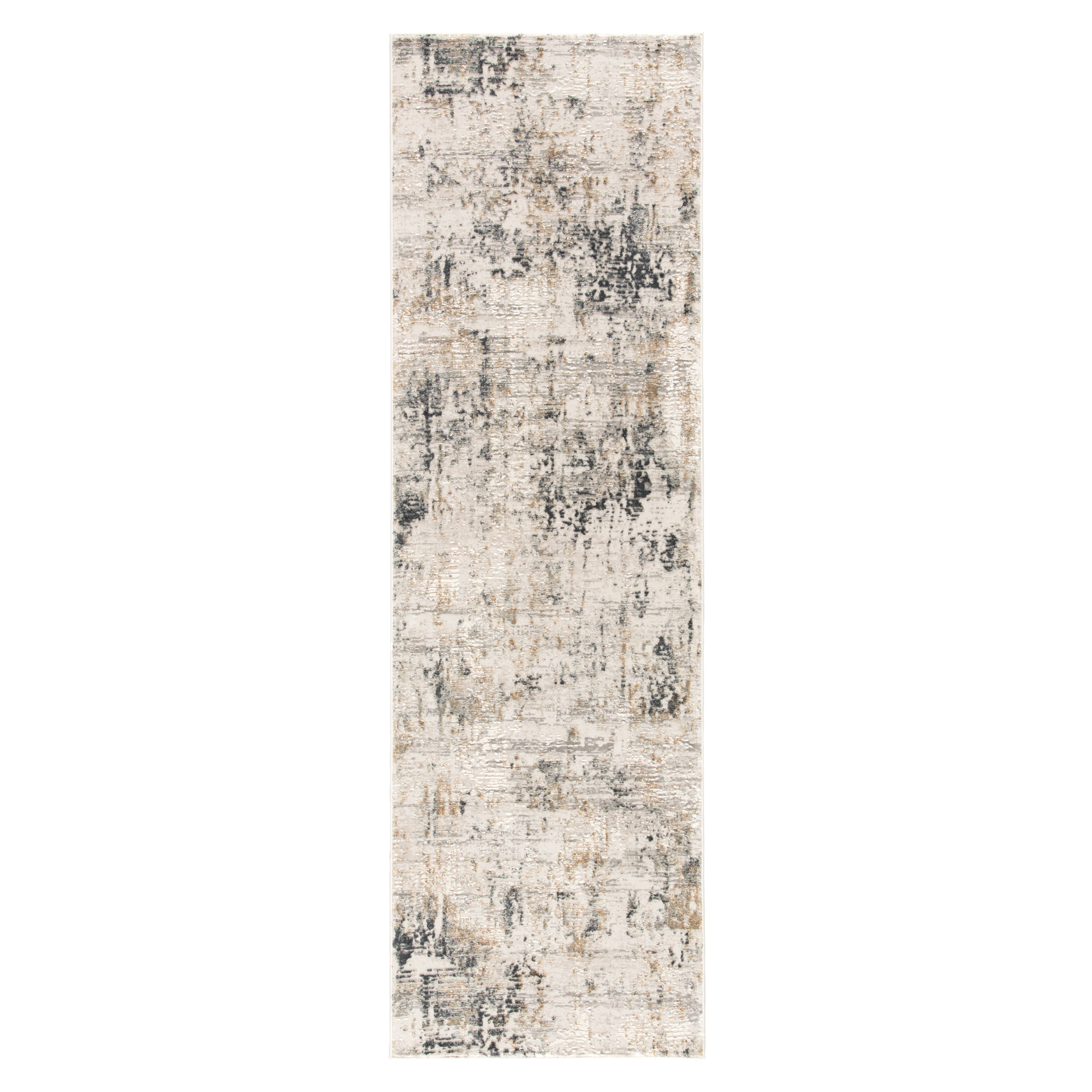 Cassia Abstract Gray/ Gold Runner Rug (2'6"X8') - Jaipur Living