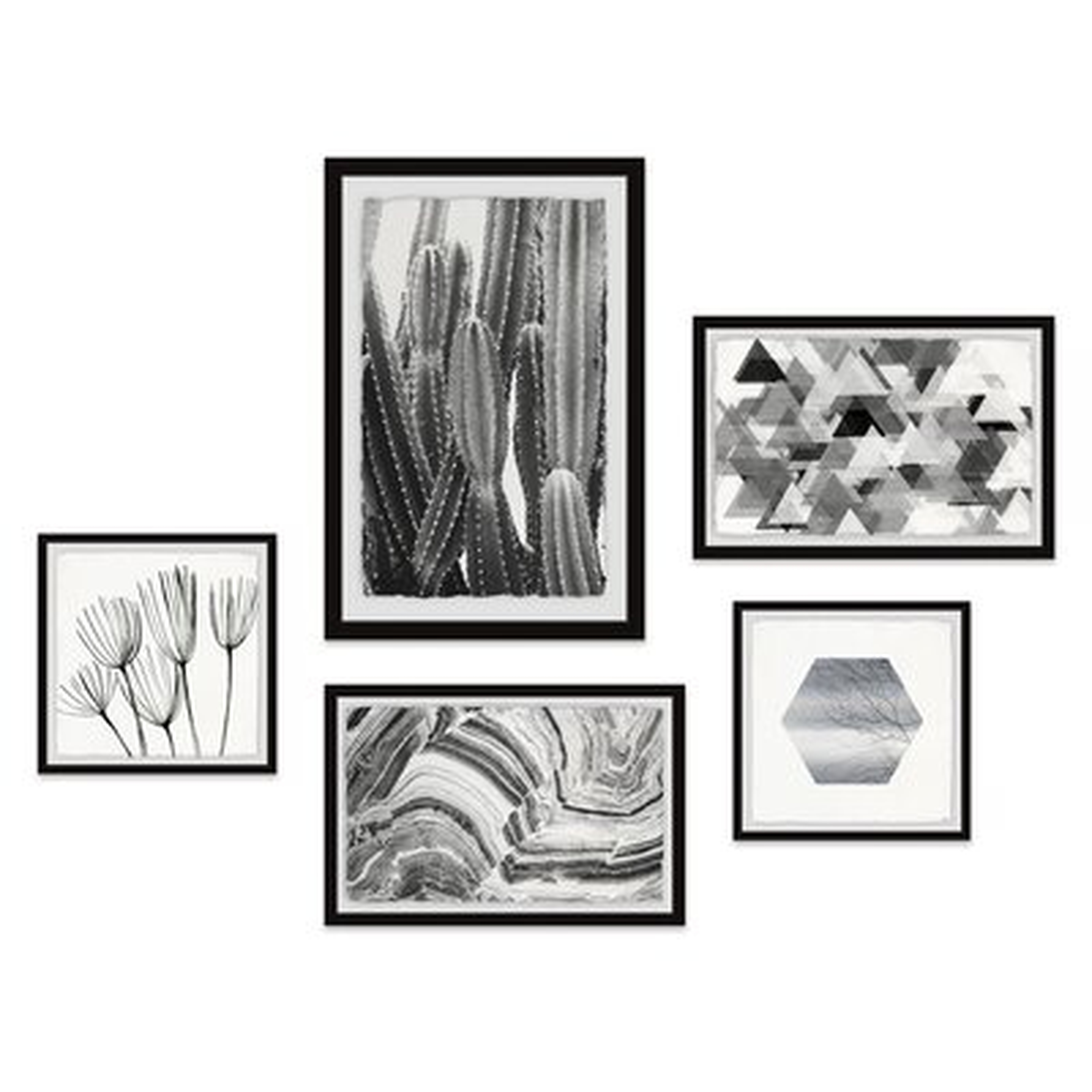 'Cactus Lights Pentaptych' - Wayfair