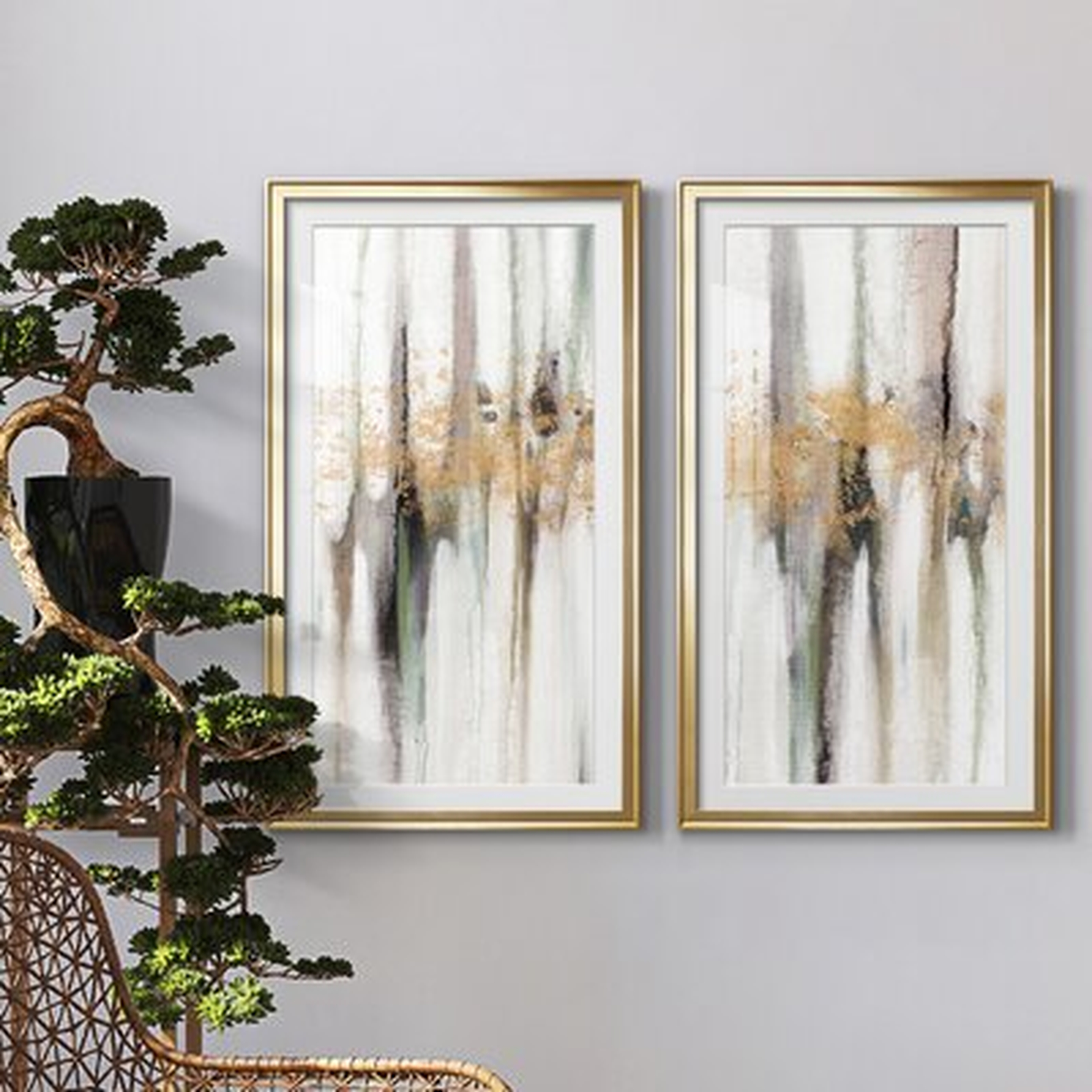 Falling Gold Leaf I- Premium Framed Print - Ready To Hang - Wayfair