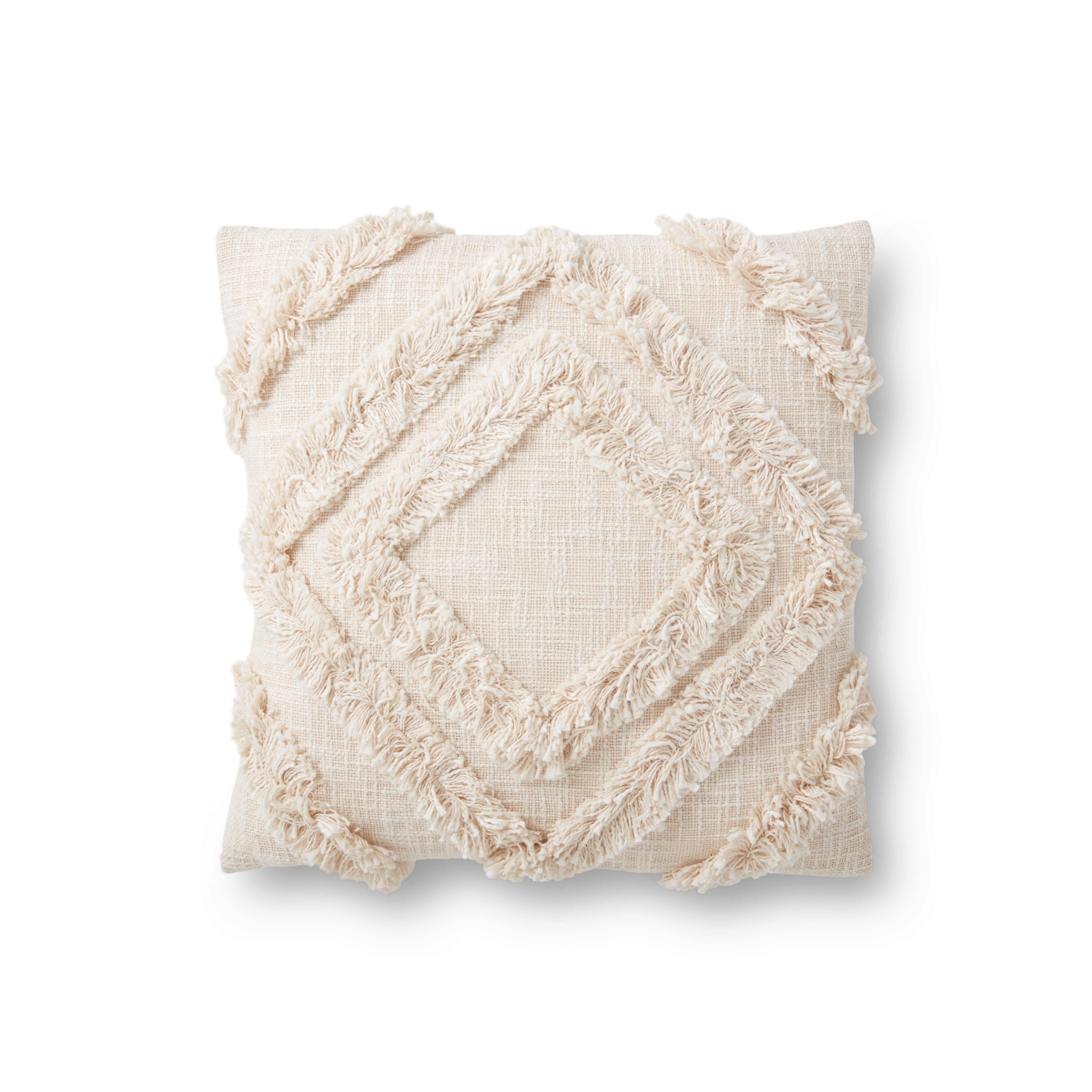 Magnolia Home by Joanna Gaines x Loloi Pillows PMH0009 Cream 18" x 18" Cover Only - Loloi Rugs