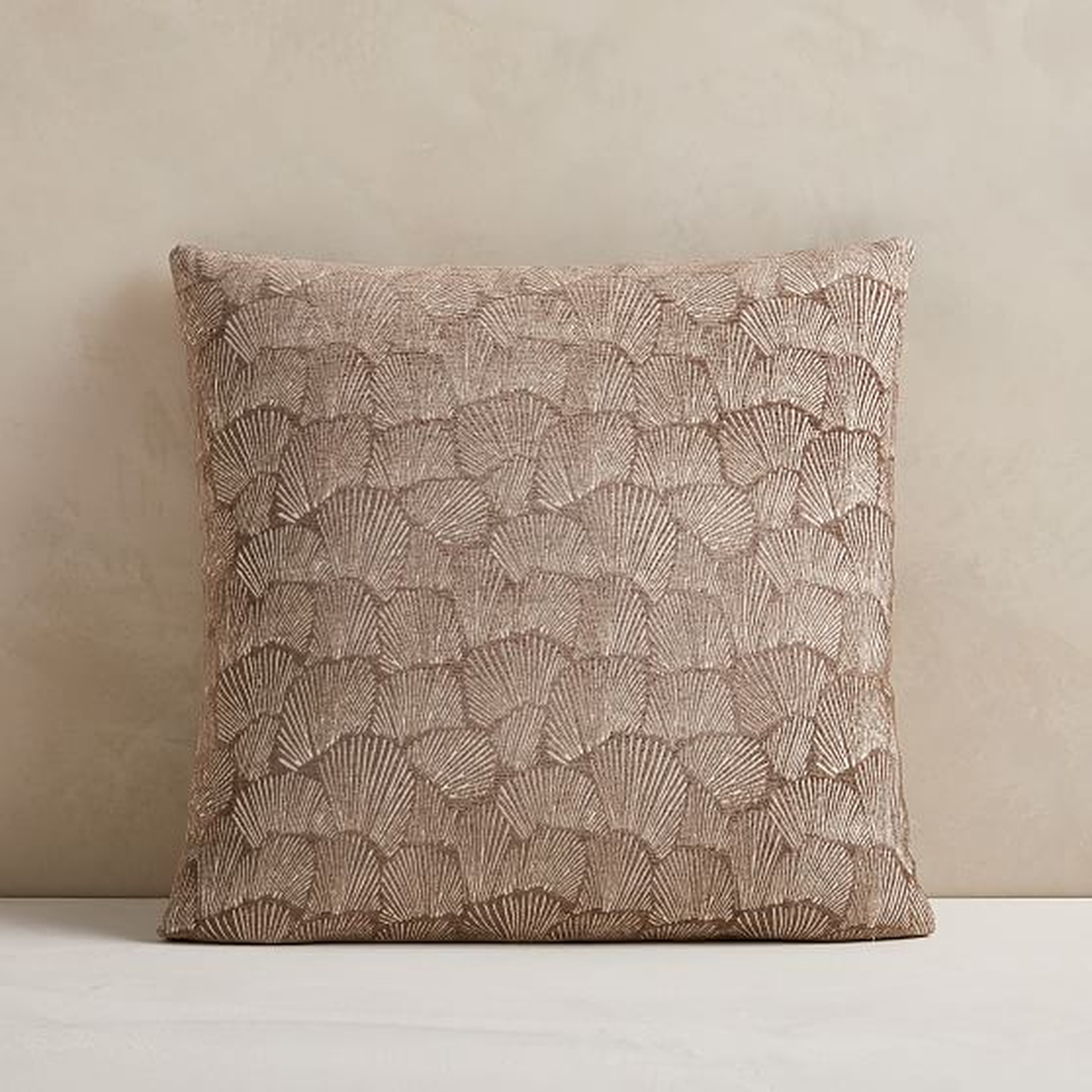 Deco Shells Pillow Cover, 20"x20", Mocha - West Elm