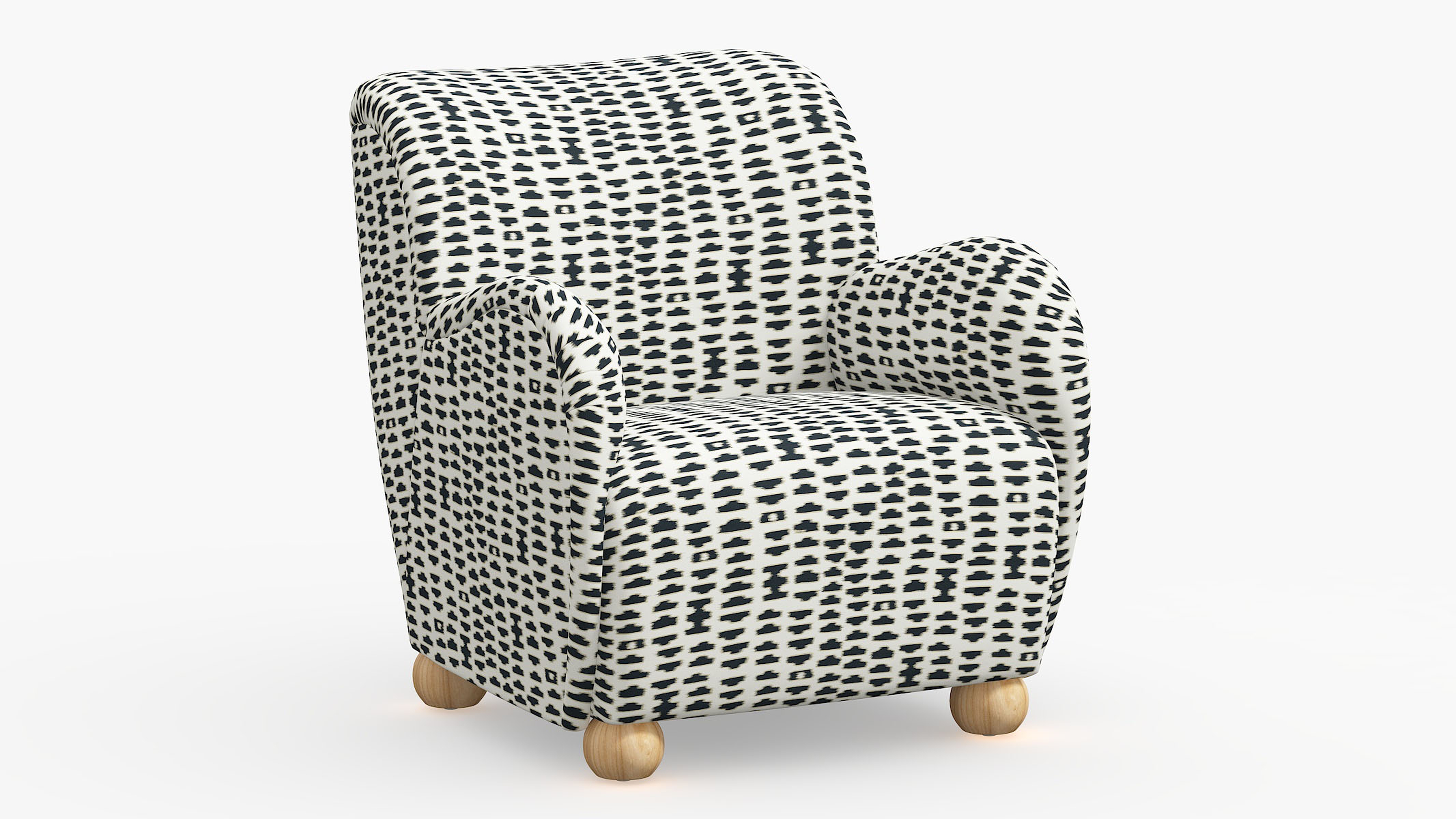 Bun Foot Accent Chair, Ivory Odalisque, Natural - The Inside