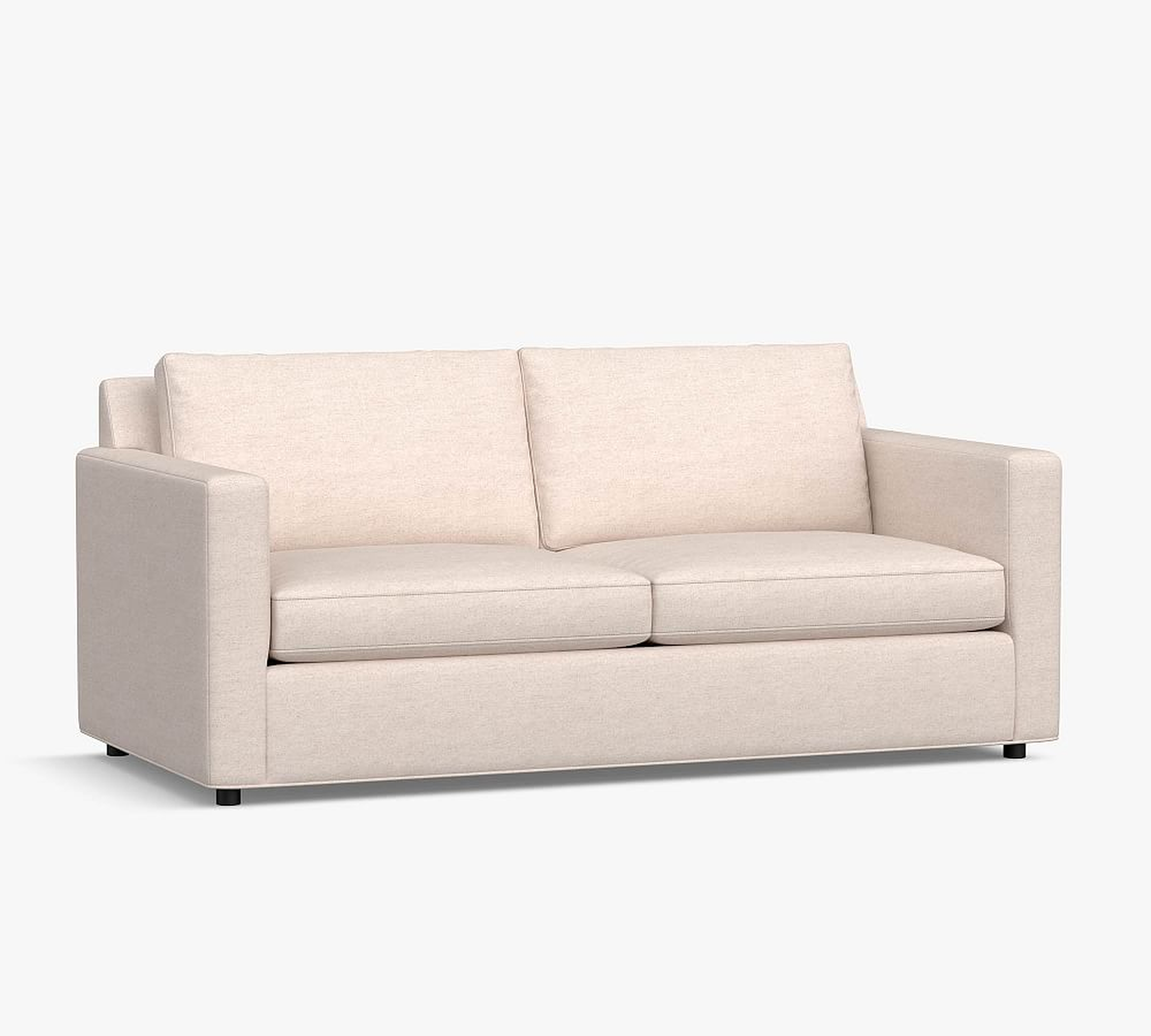 Sanford Square Arm Upholstered Sofa 74", Polyester Wrapped Cushions, Basketweave Slub Oatmeal - Pottery Barn