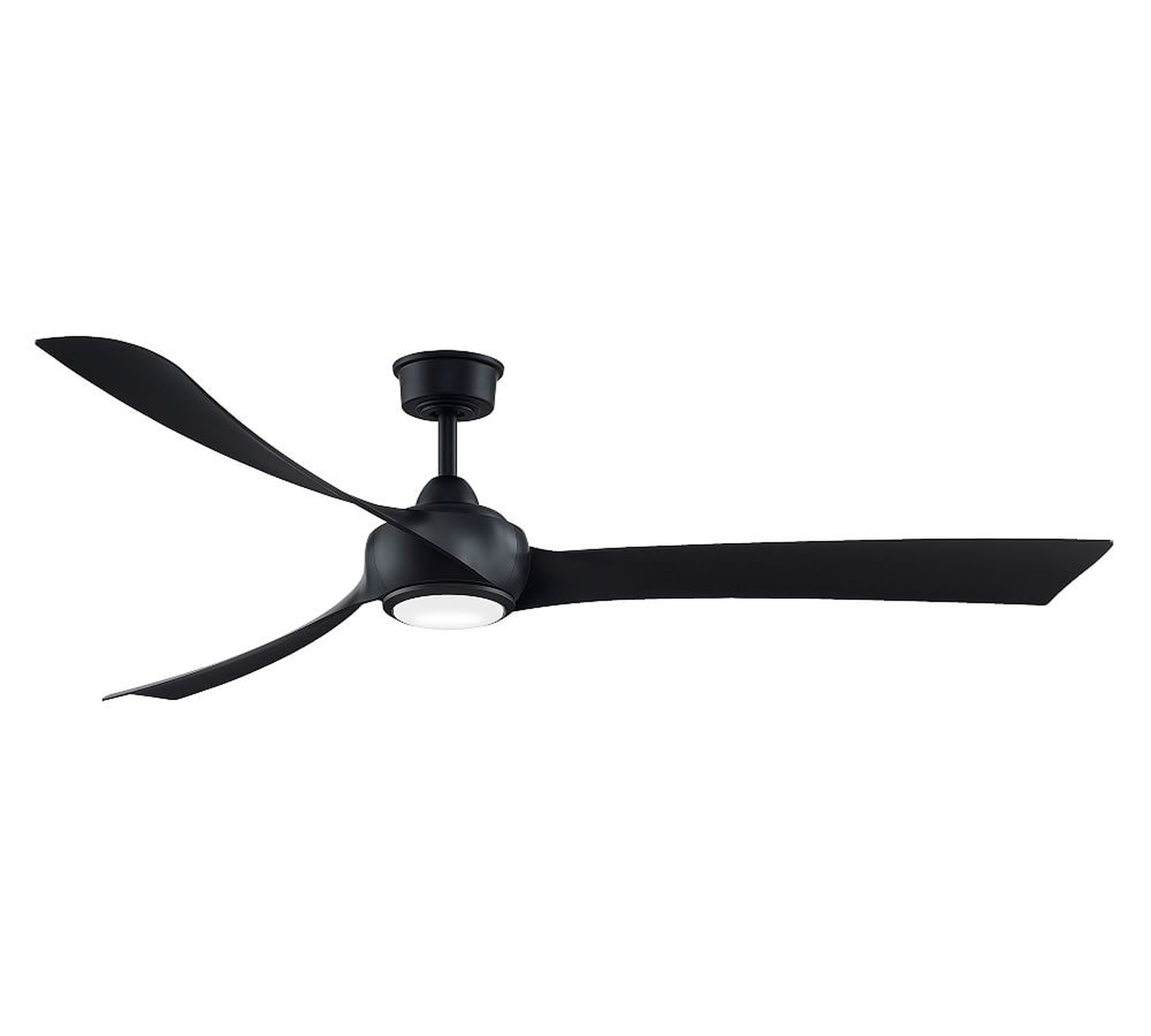 Wrap 72" Indoor/Outdoor Ceiling Fan With Led Light Kit, Black With Black Blades - Pottery Barn