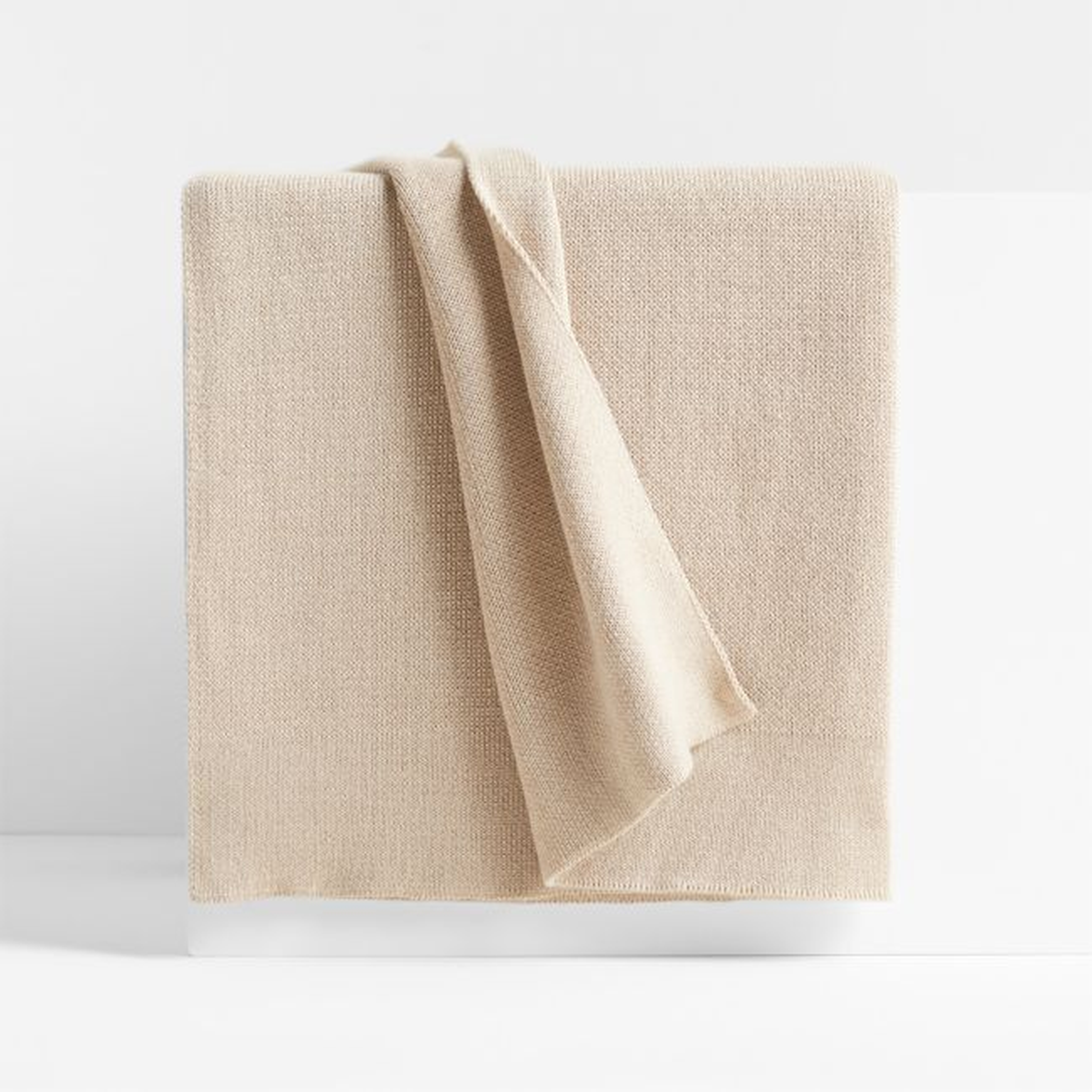 Calda Chantilly 70"x55" Warm Sand Beige Throw Blanket - Crate and Barrel