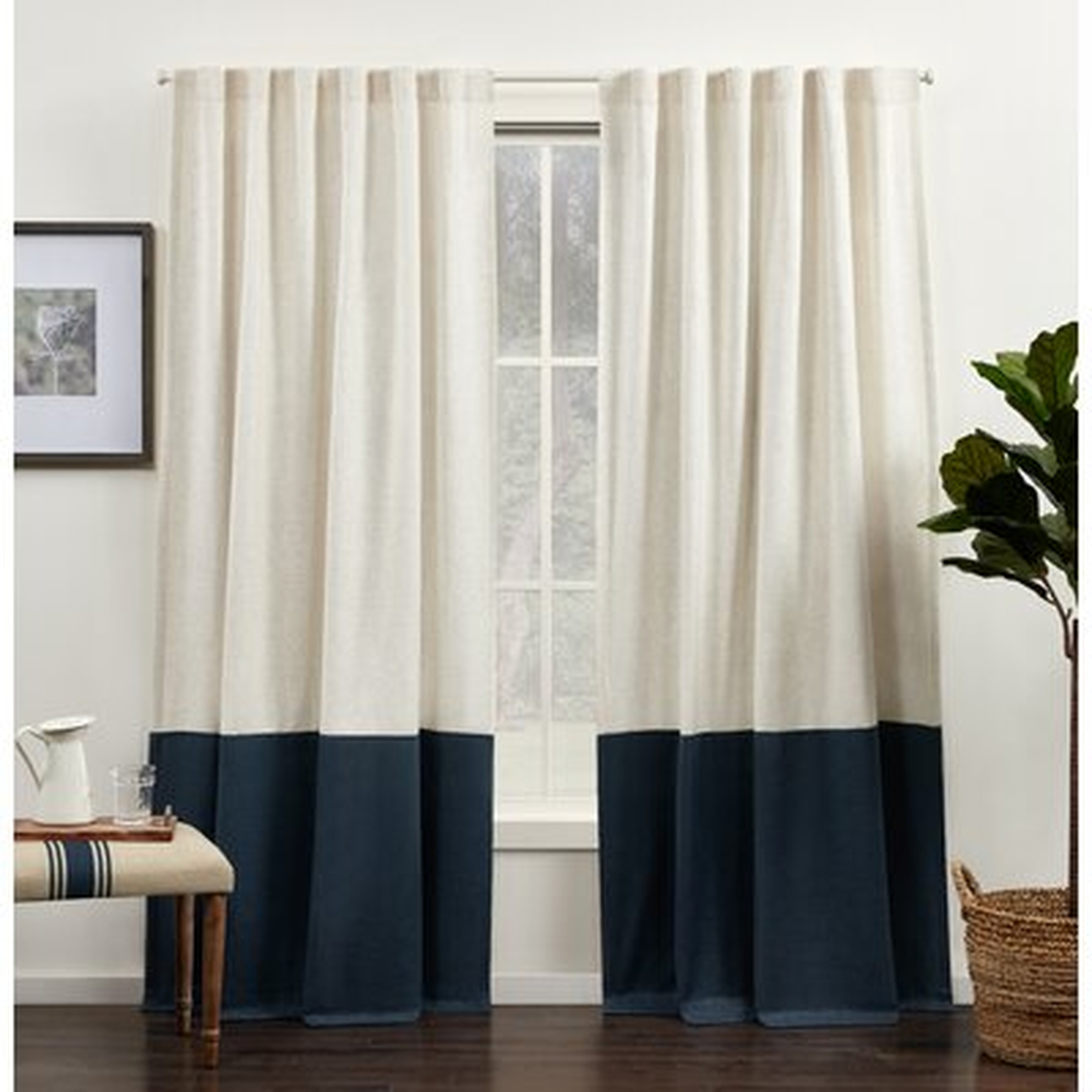 Breece Venice Linen Semi-Sheer Rod Pocket Curtain Panels - Birch Lane