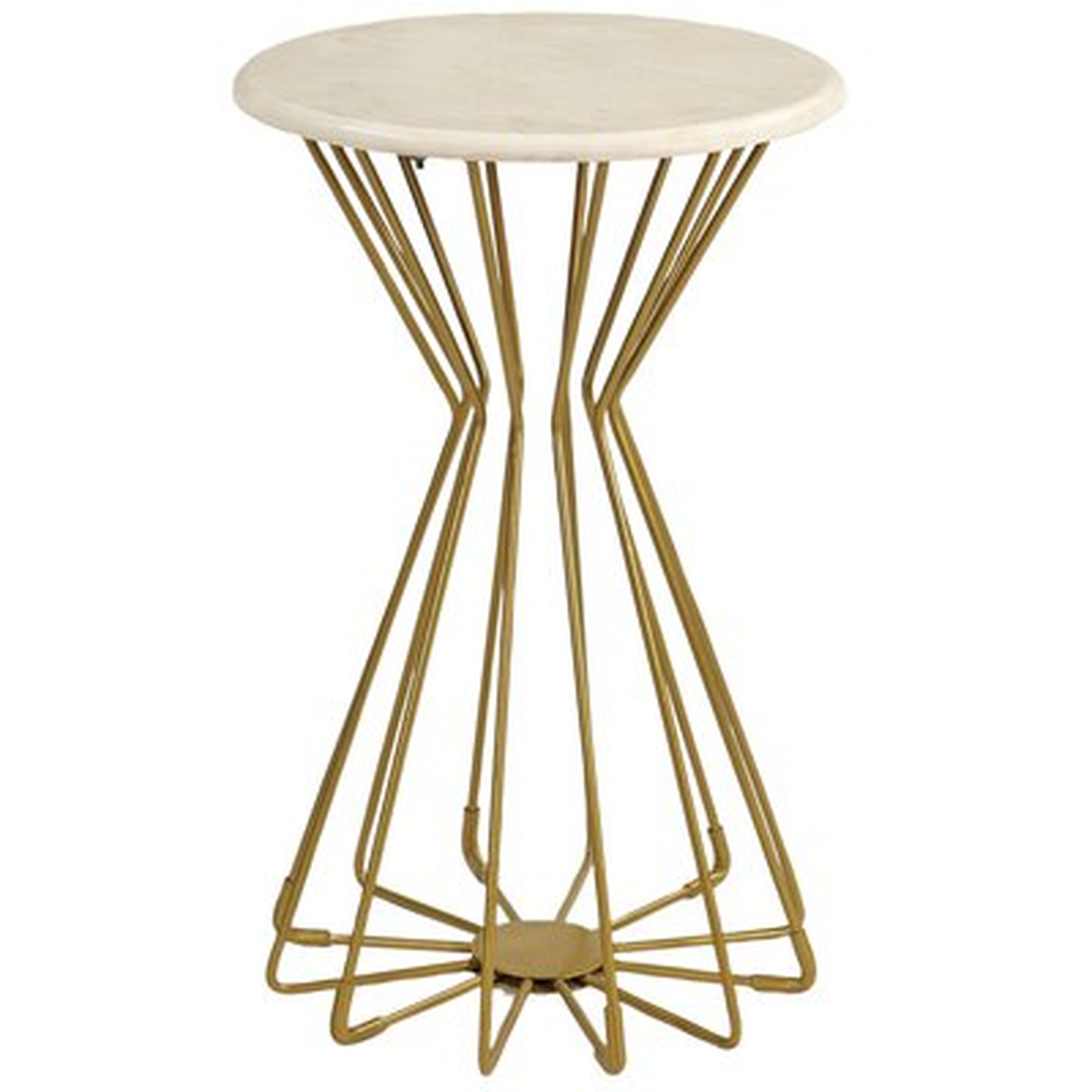 Mercer41 & Co. Gold Layla Marble End Table - Wayfair