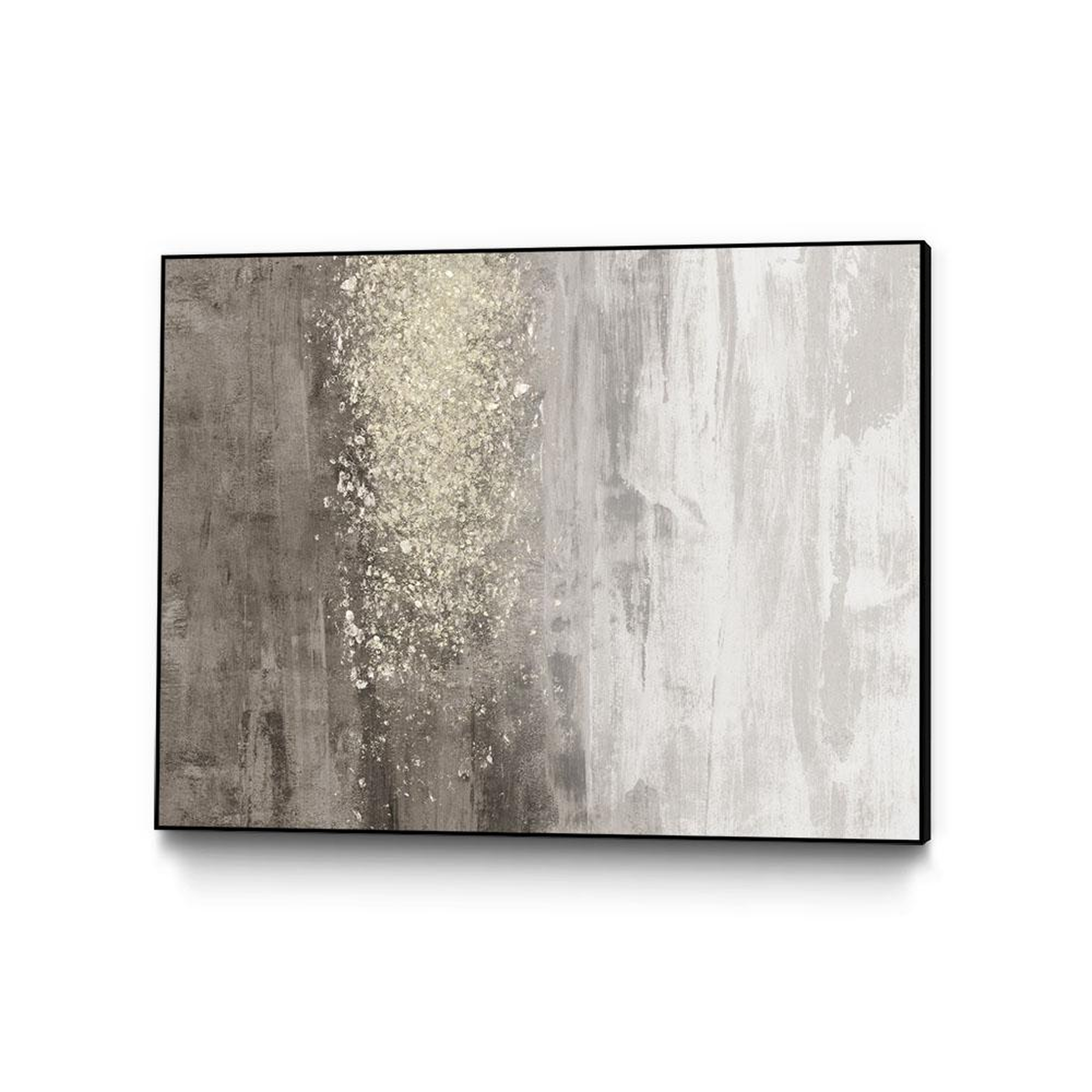 CLICART 30 in. x 40 in. "Glitter Rain II" by Jennifer Goldberger Framed Wall Art, Metallics - Home Depot
