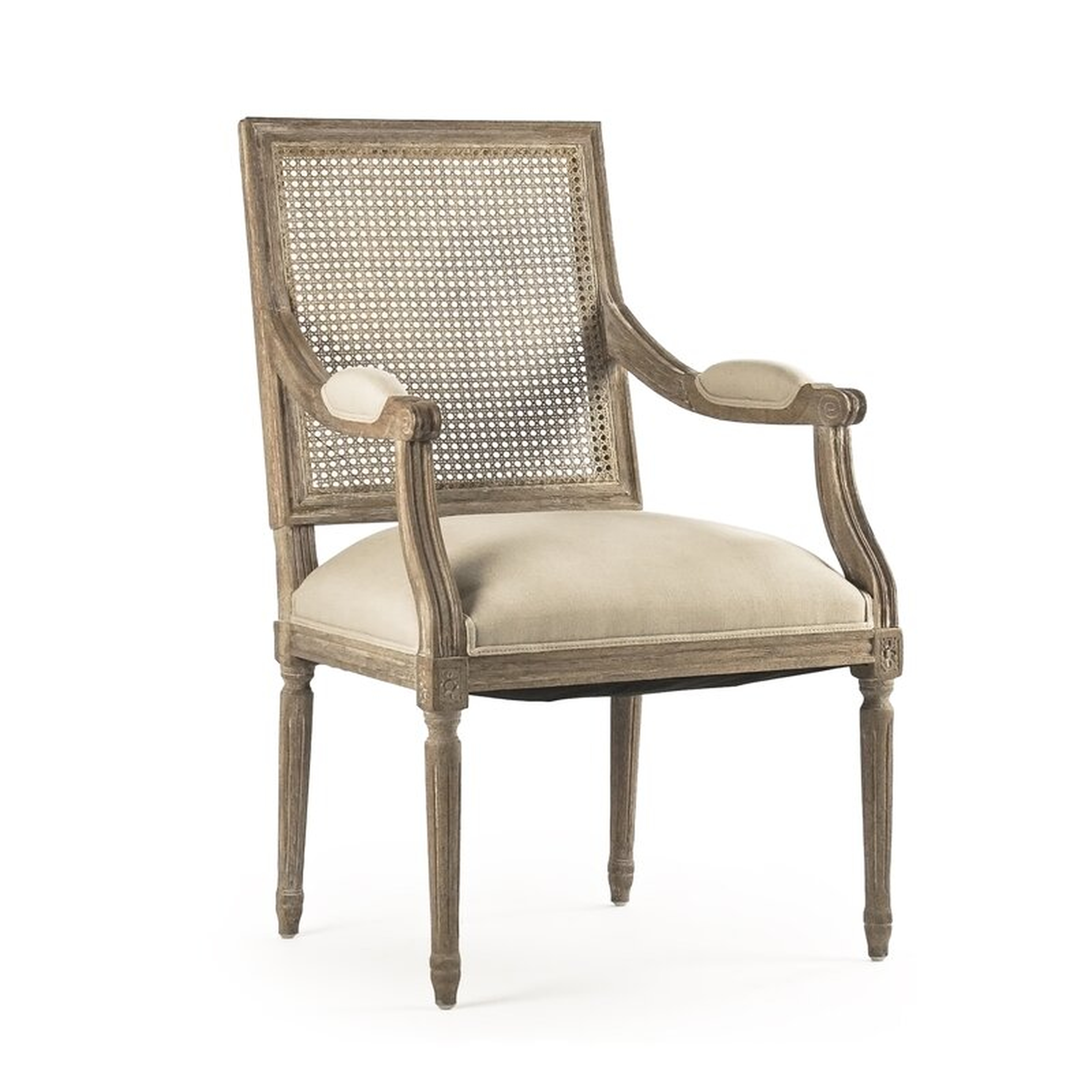 Zentique Bodil Linen Upholstered Arm Chair In Brown - Perigold