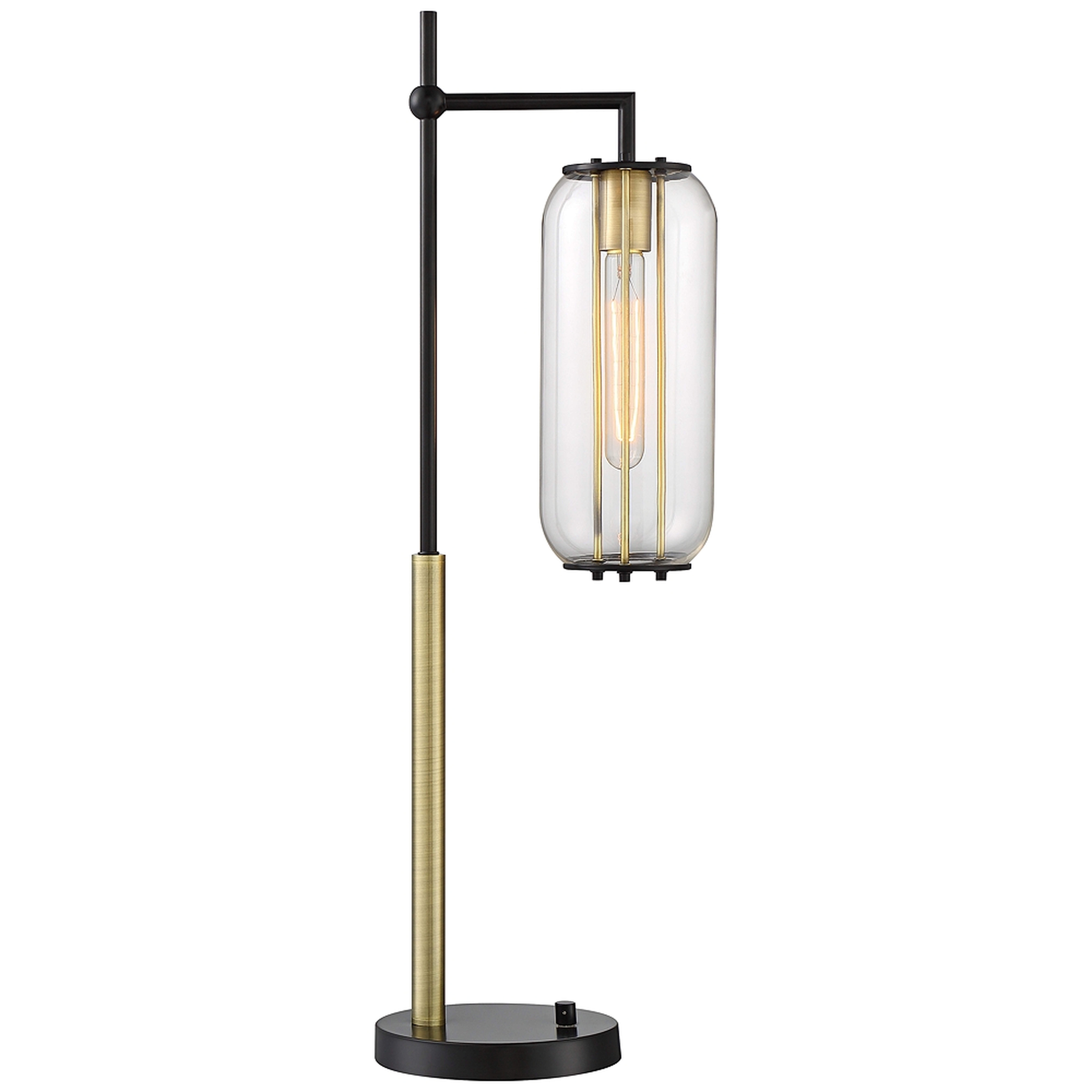 Lite Source Hagen Black and Antique Brass Desk Lamp - Style # 87K34 - Lamps Plus