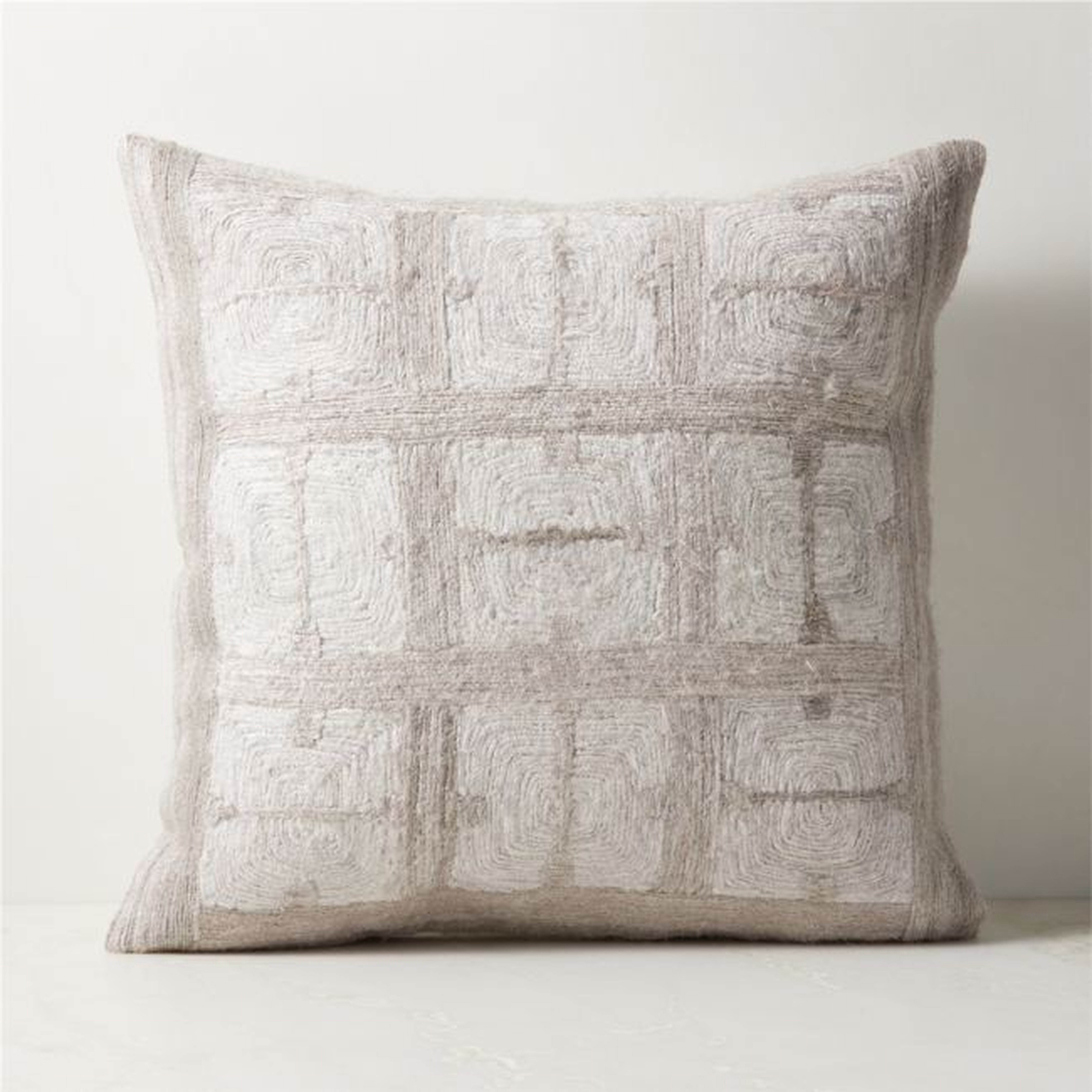 Briar Grey Throw Pillow Cover 20"x20" - CB2