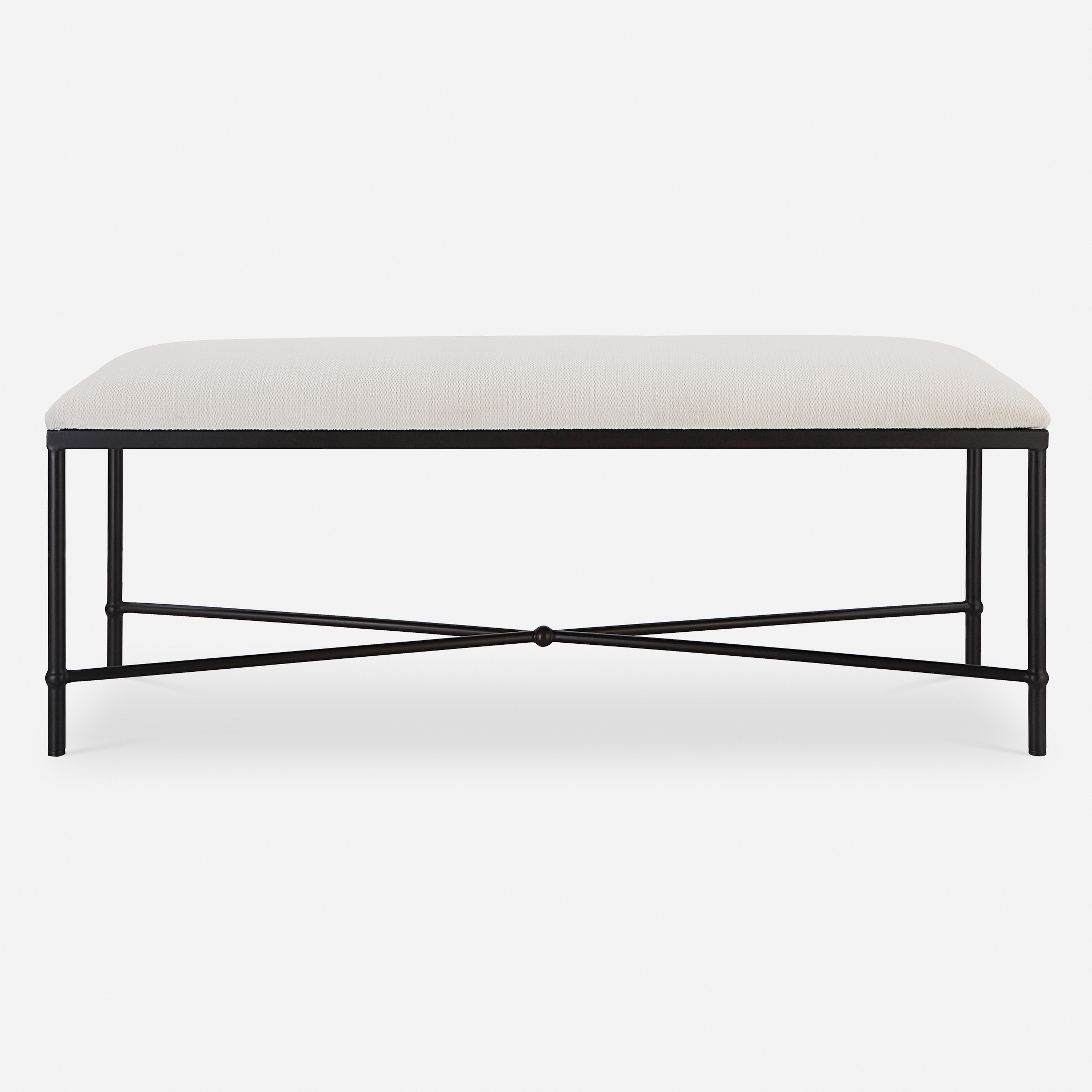Avenham Black Framed Bench - Uttermost