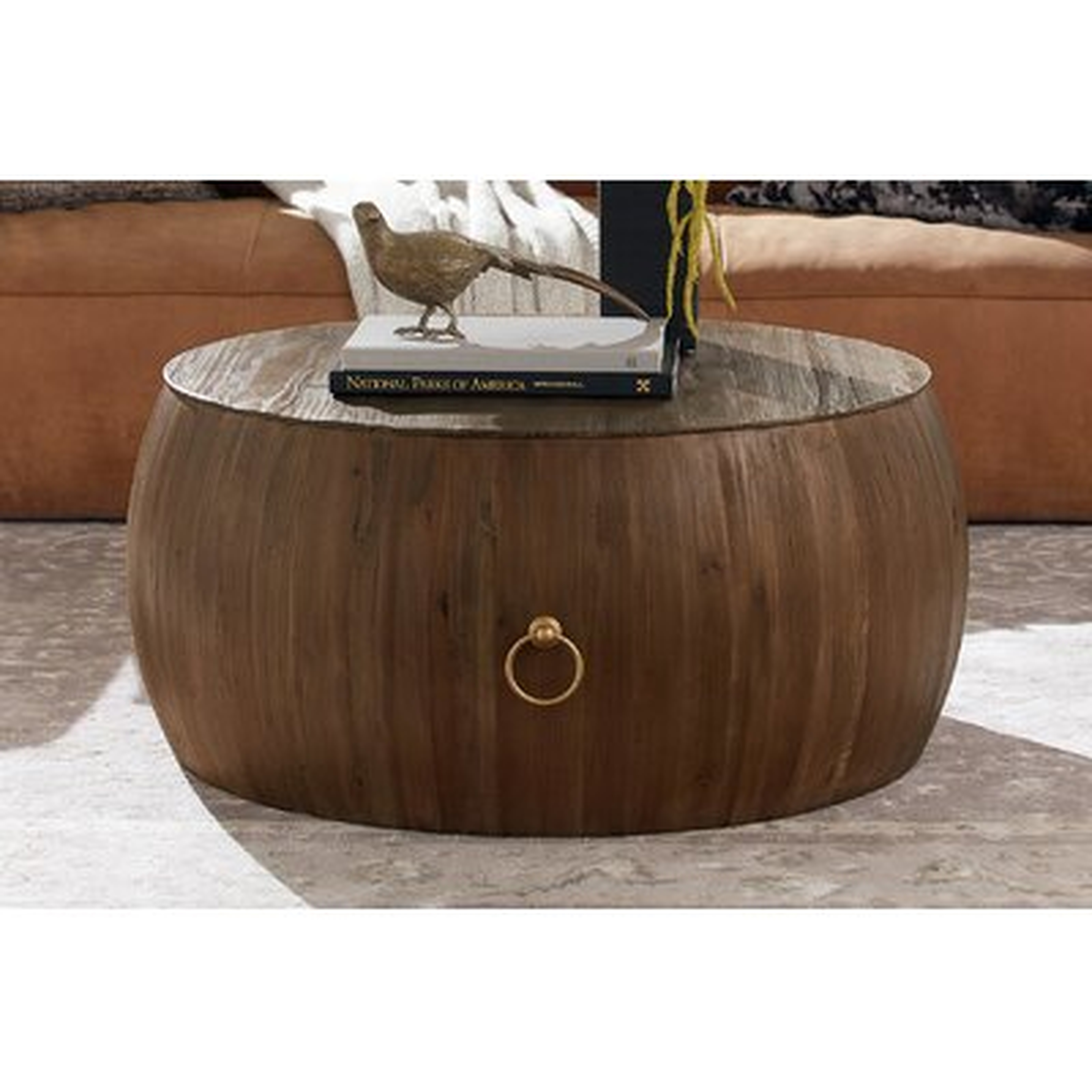 Steil Solid Wood Drum Coffee Table - Wayfair
