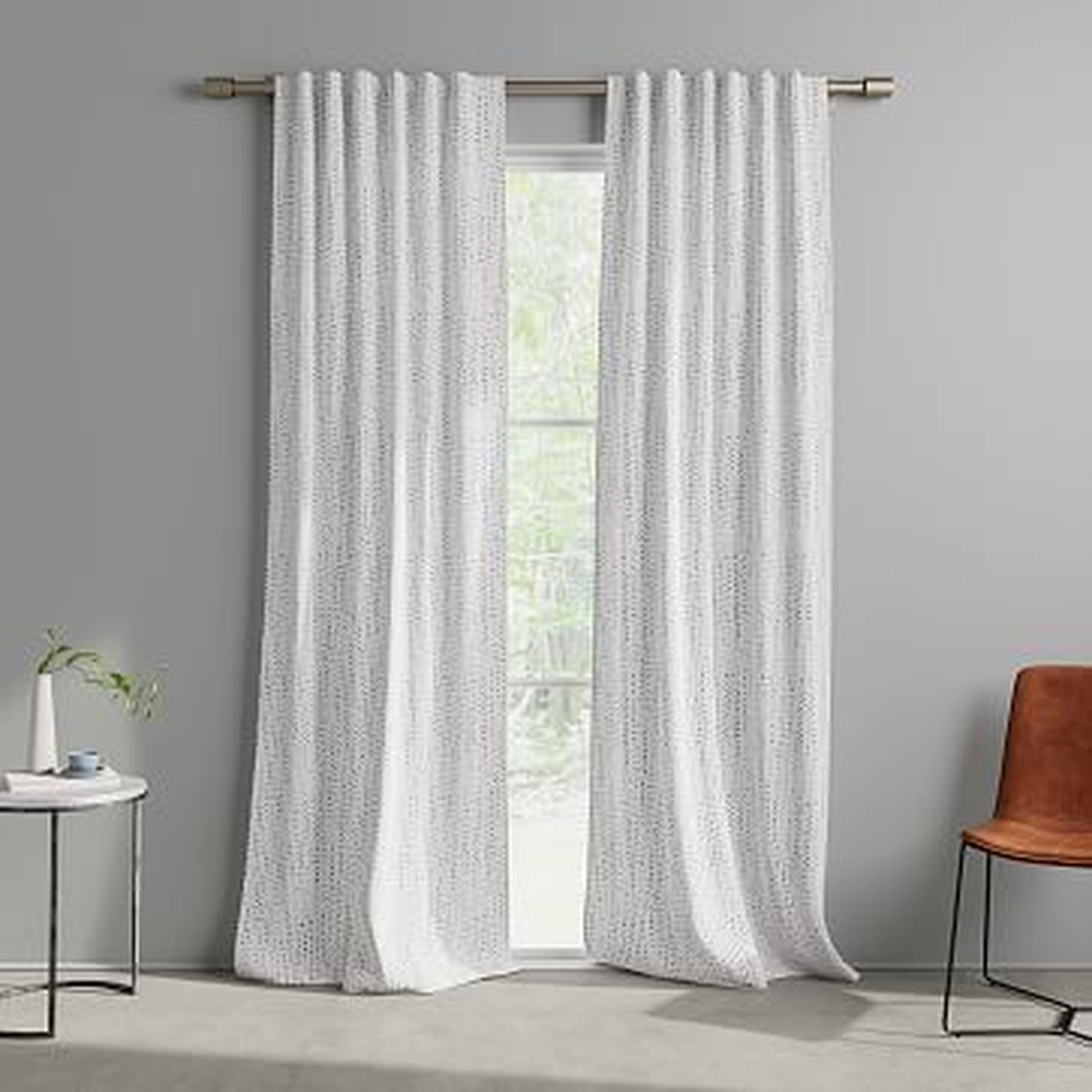 Painted Broken Dots Curtain, Stone Gray, Set of 2, 48"x84" - West Elm