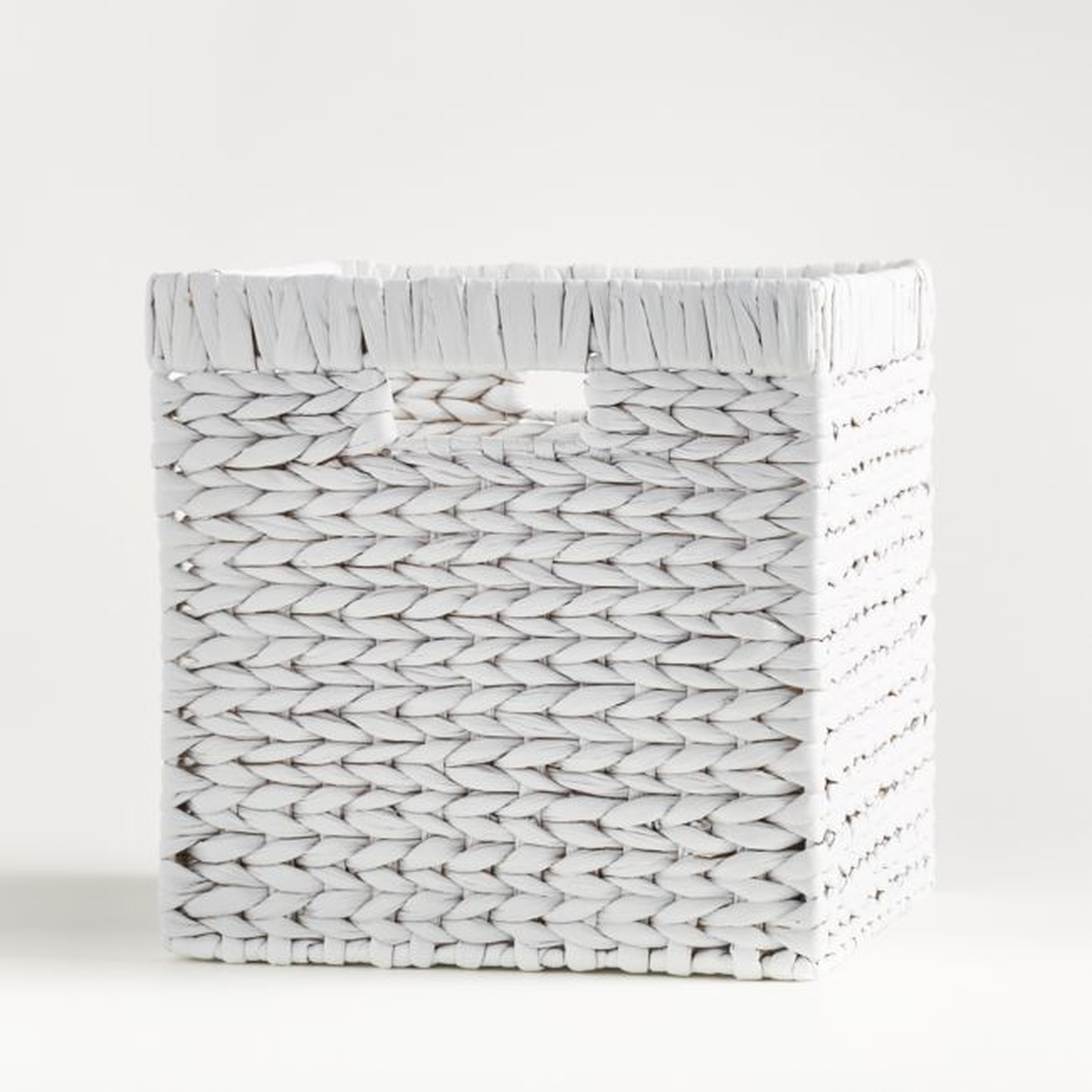 White Wonderful Wicker 11" Cube - Crate and Barrel