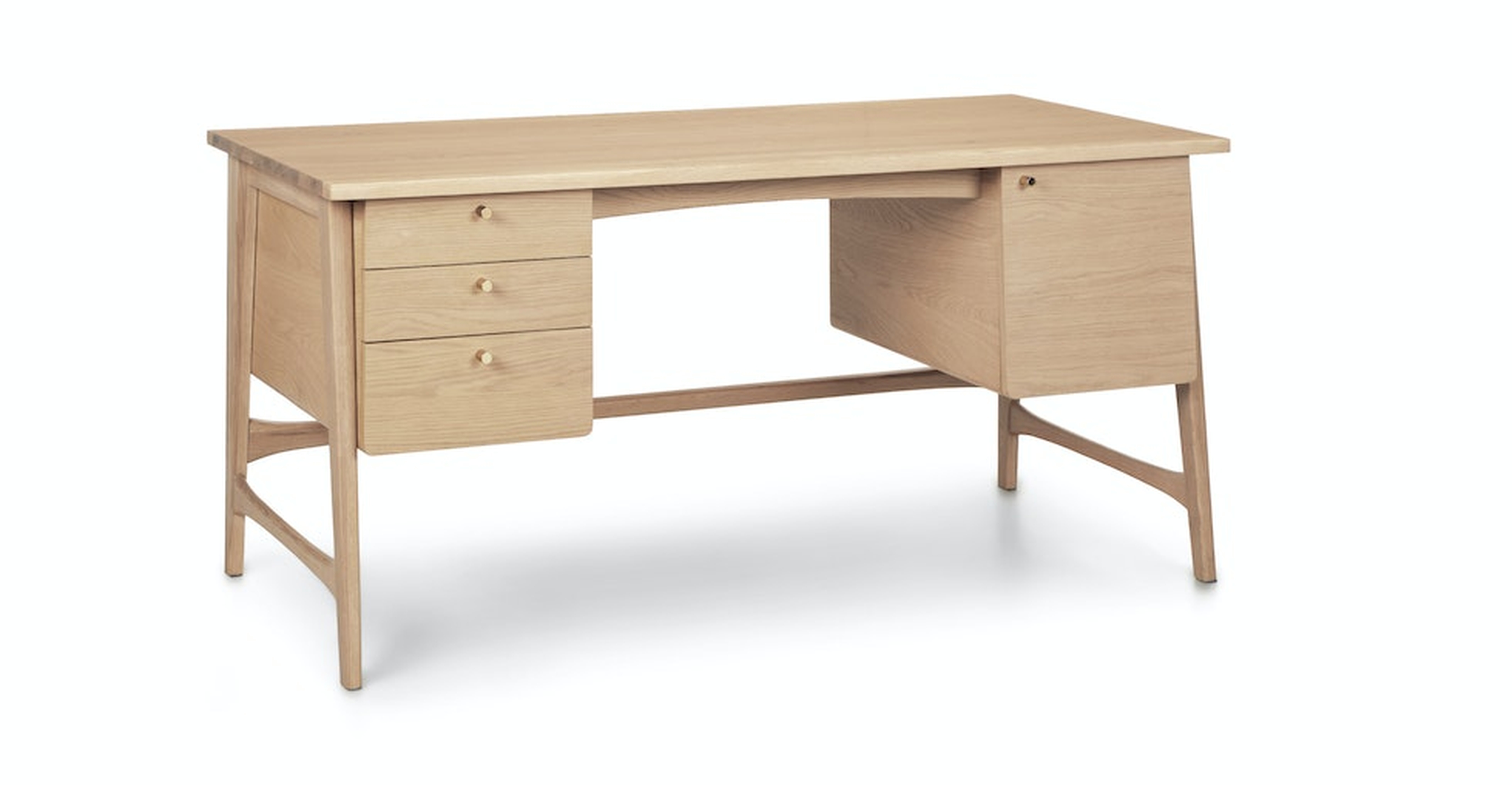 Krossa 65" Executive Desk - White Oak - Article