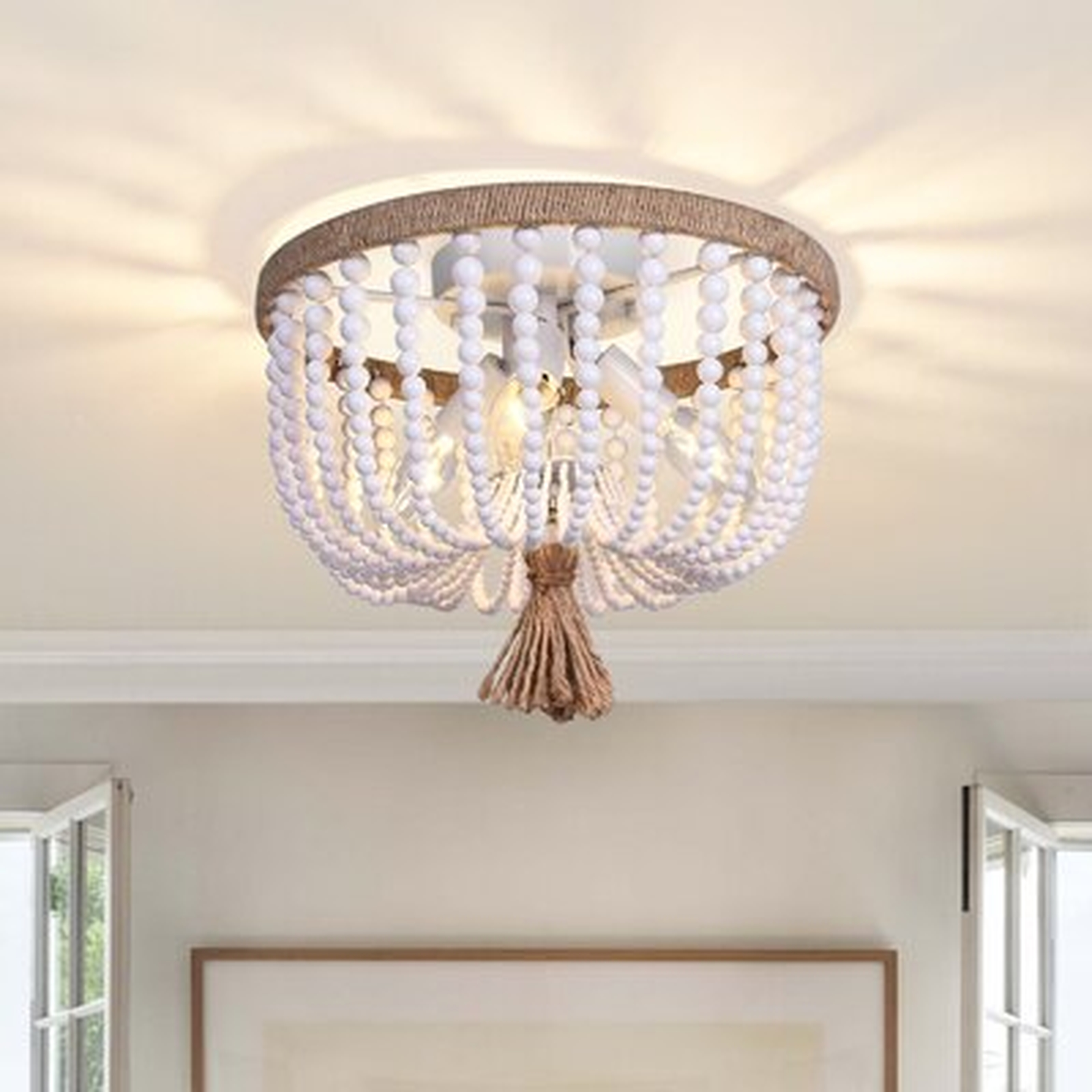 3 Lights Beaded Flush Mount Light - Wayfair