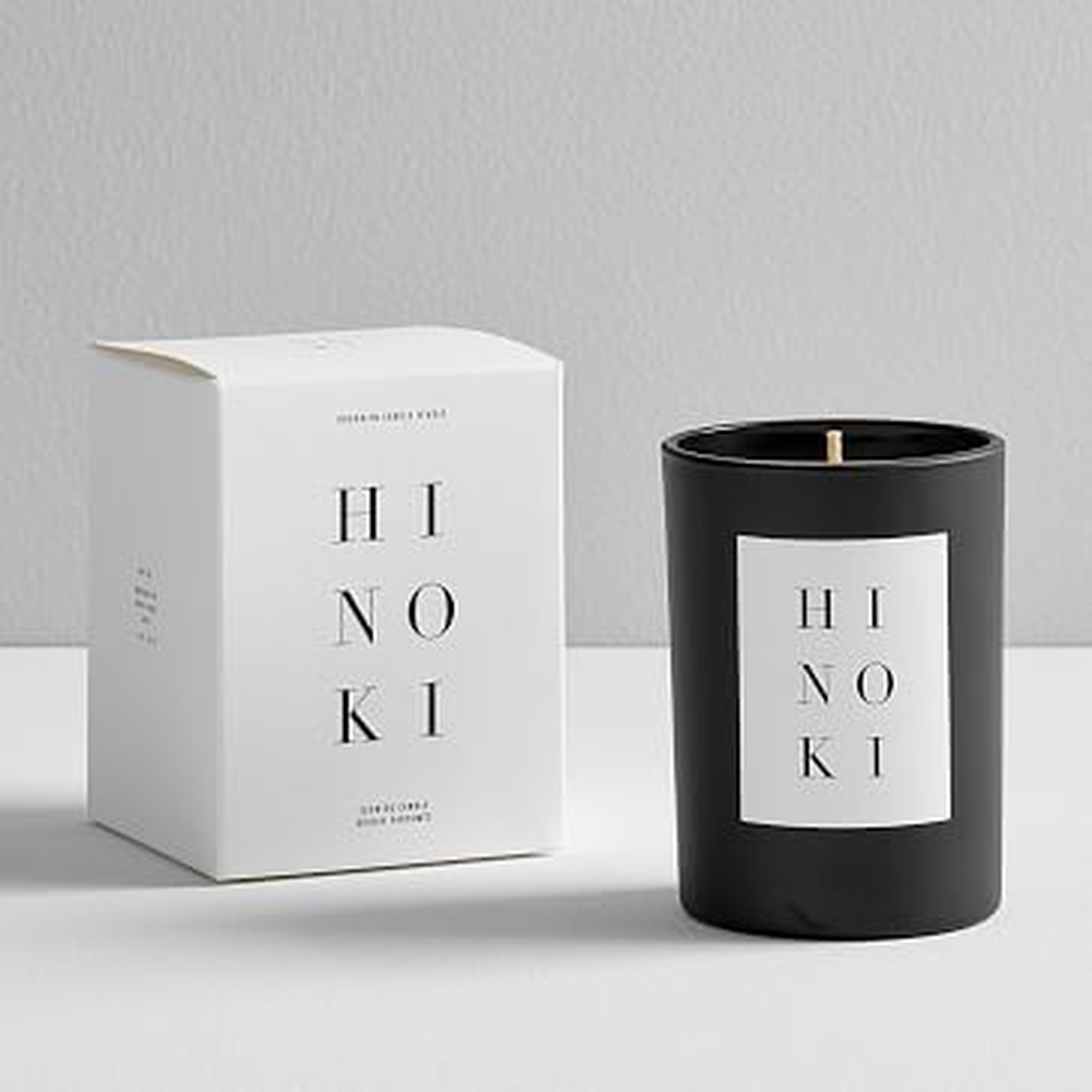BCS Noir Boxed Candle, Black + White, Hinoki Cypress - West Elm