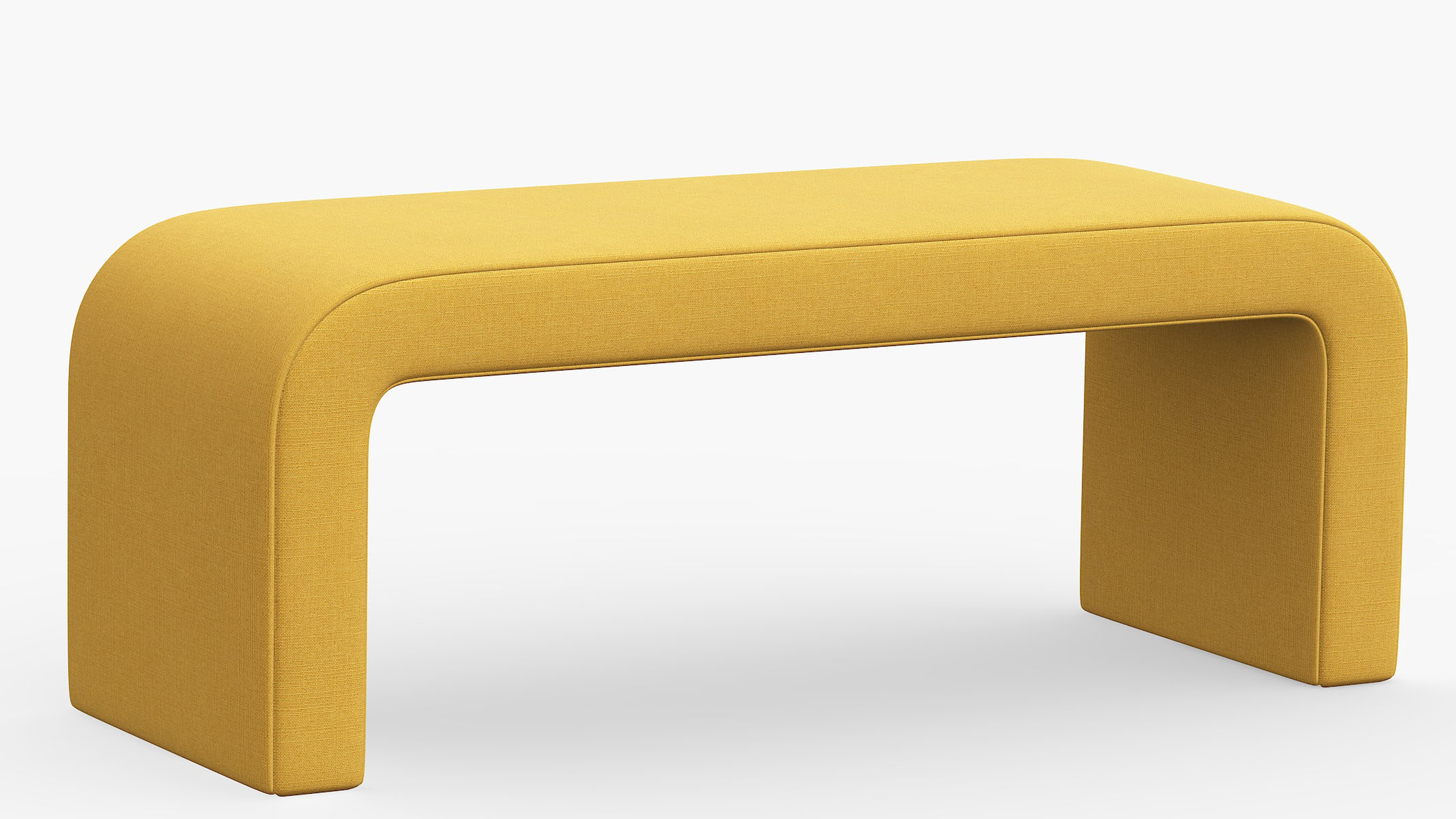 Waterfall Bench, French Yellow Everyday Linen - The Inside