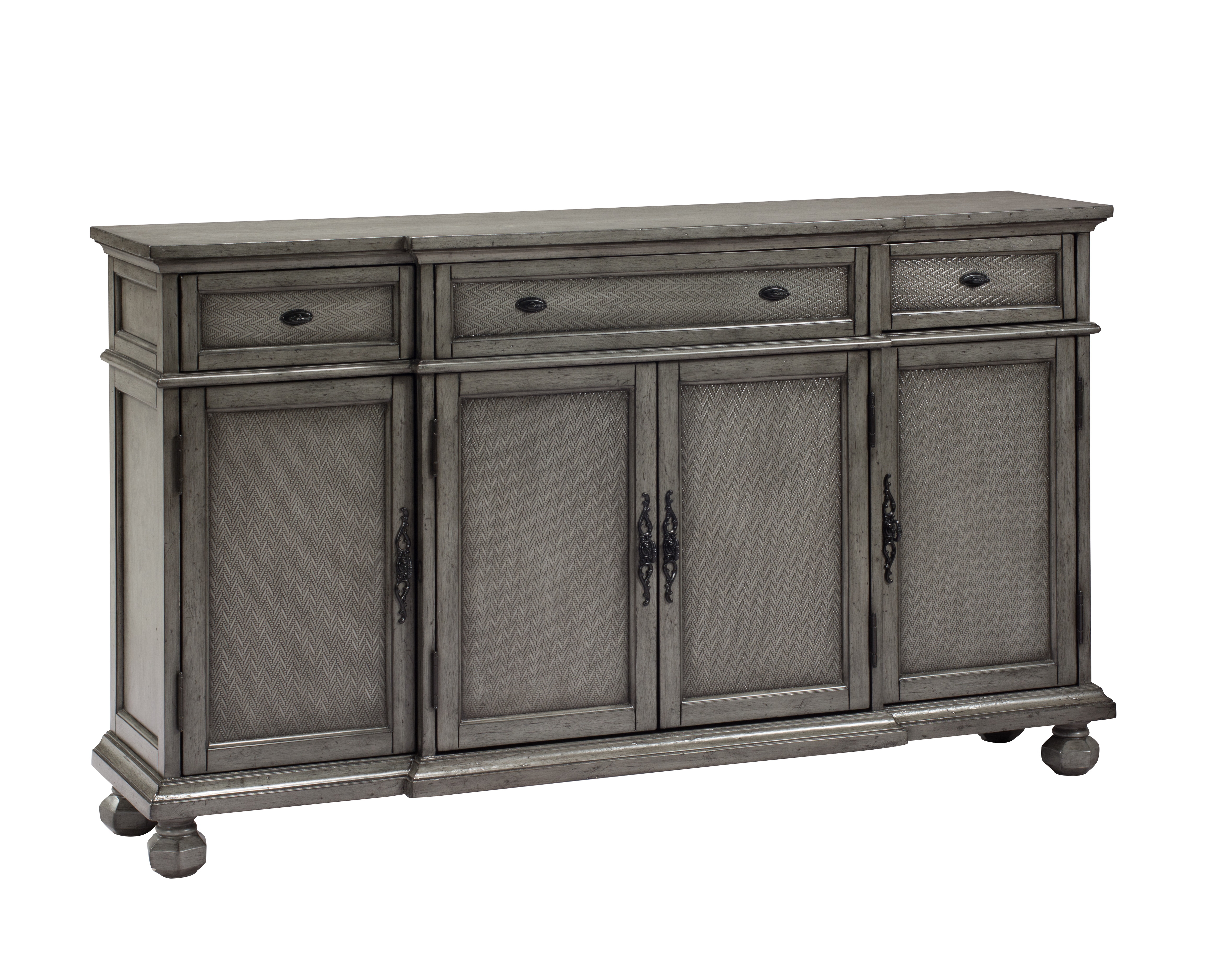 Three Drawer Four Door Credenza - Kino Burnished Grey - Sycamore Home