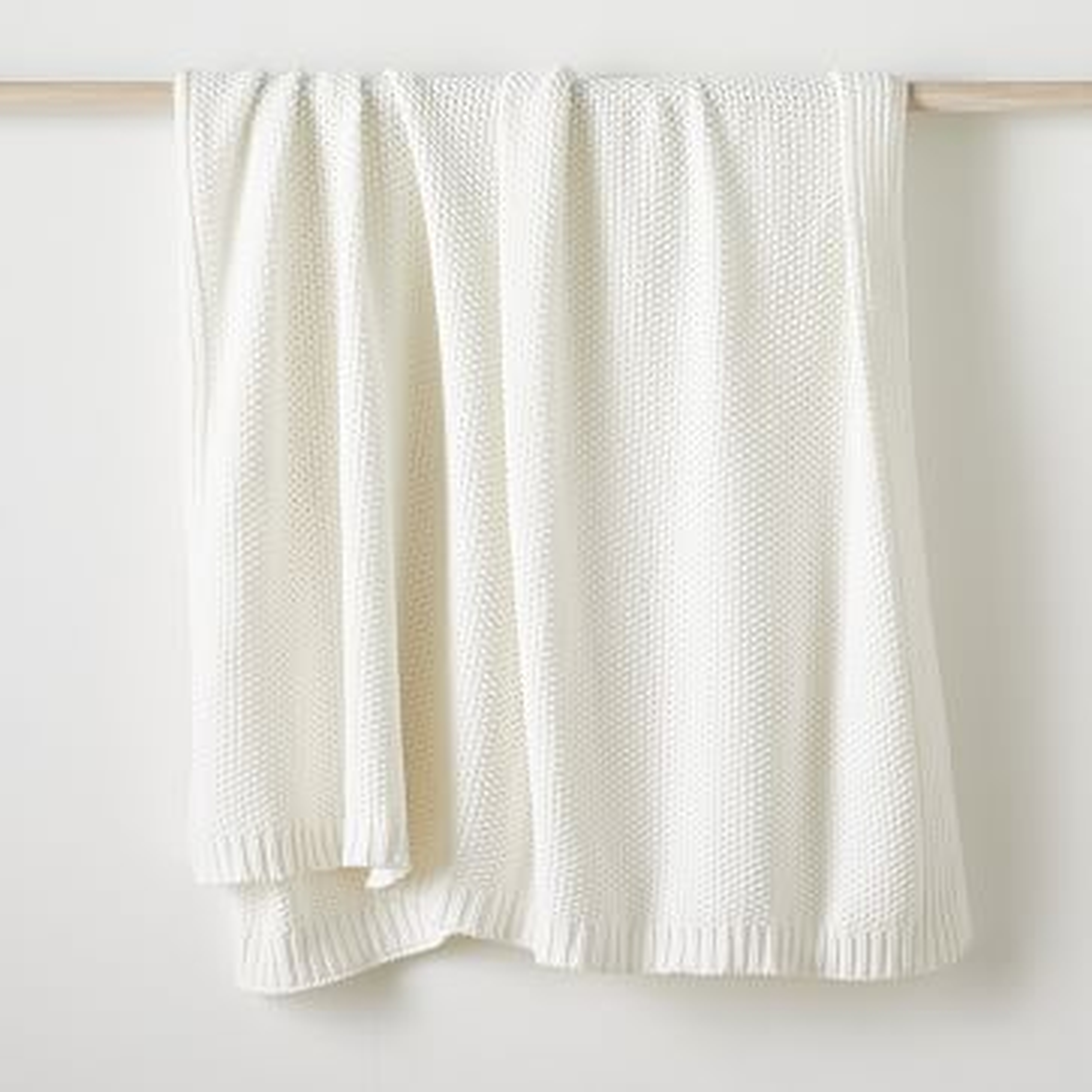 Cotton Knit Throw, 60"x80", White - West Elm