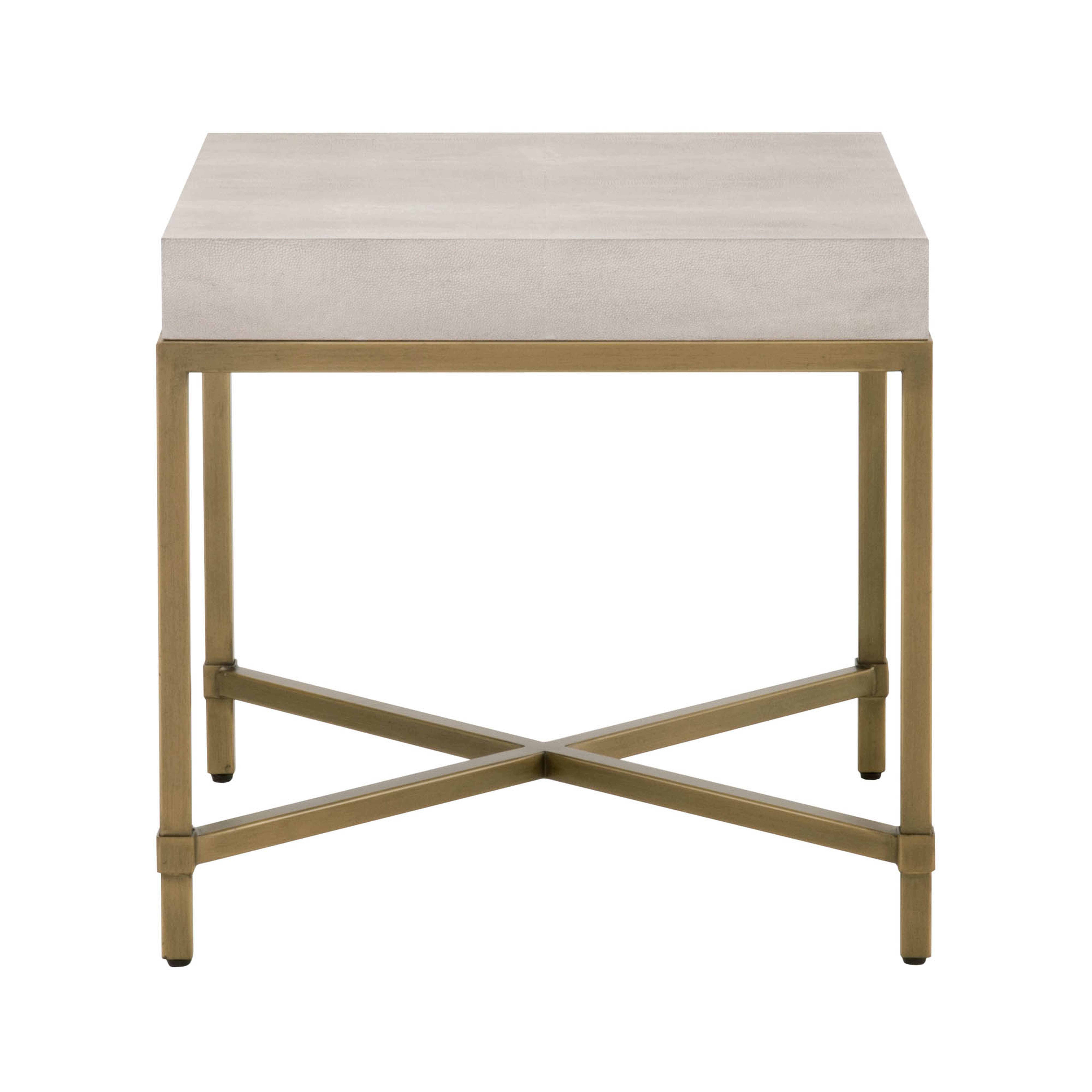 Strand Shagreen End Table, Whitewash - Essentials for Living
