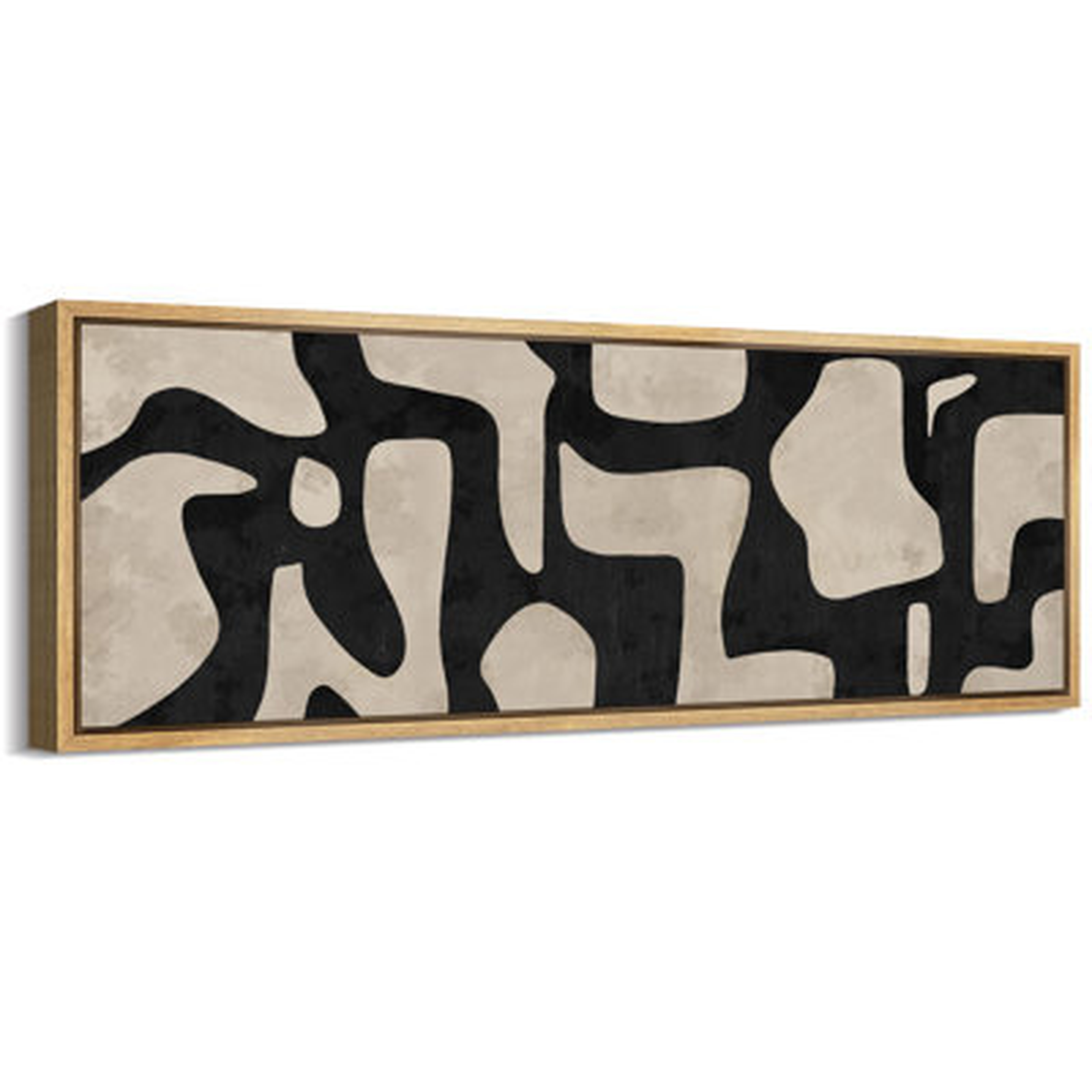 Abstract Contours Black And White Framed On Canvas Print - Wayfair