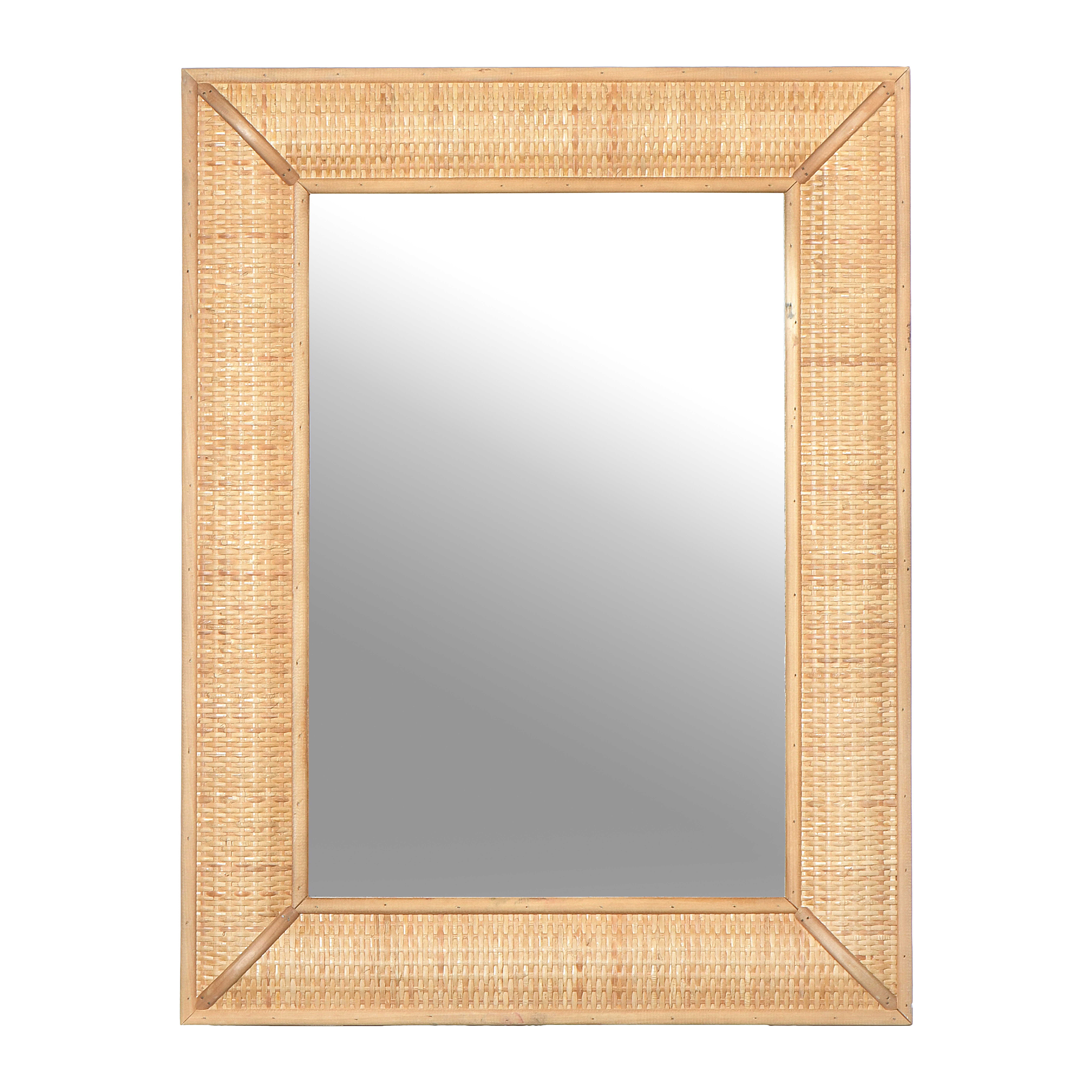 Rectangle Wall Mirror with Rattan Detail, Natural - Creative Co-Op