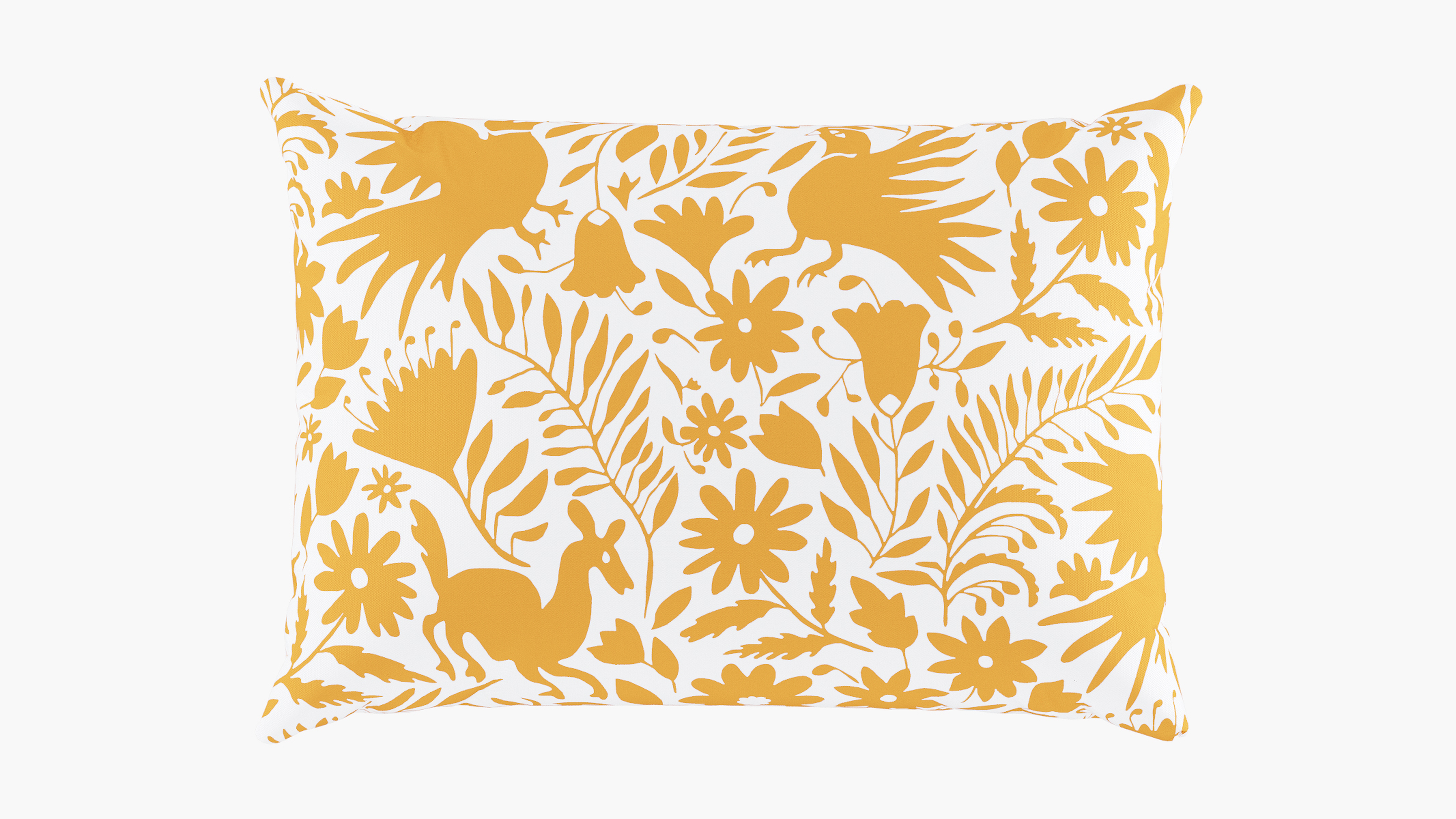 Outdoor Lumbar Pillow, Marigold Frida, 14" x 20" - The Inside