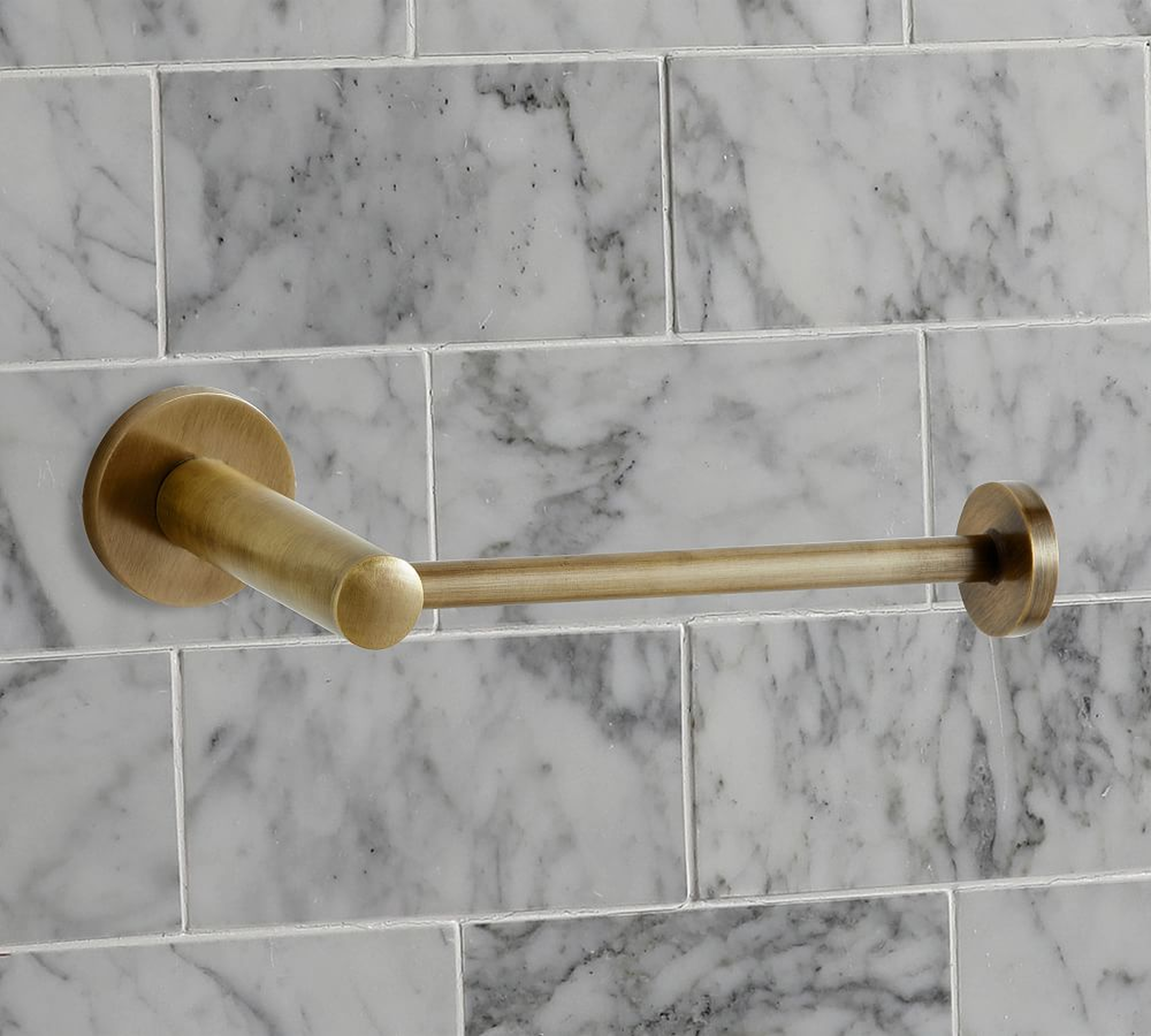 Linden Toilet Paper Holder, Tumbled Brass - Pottery Barn
