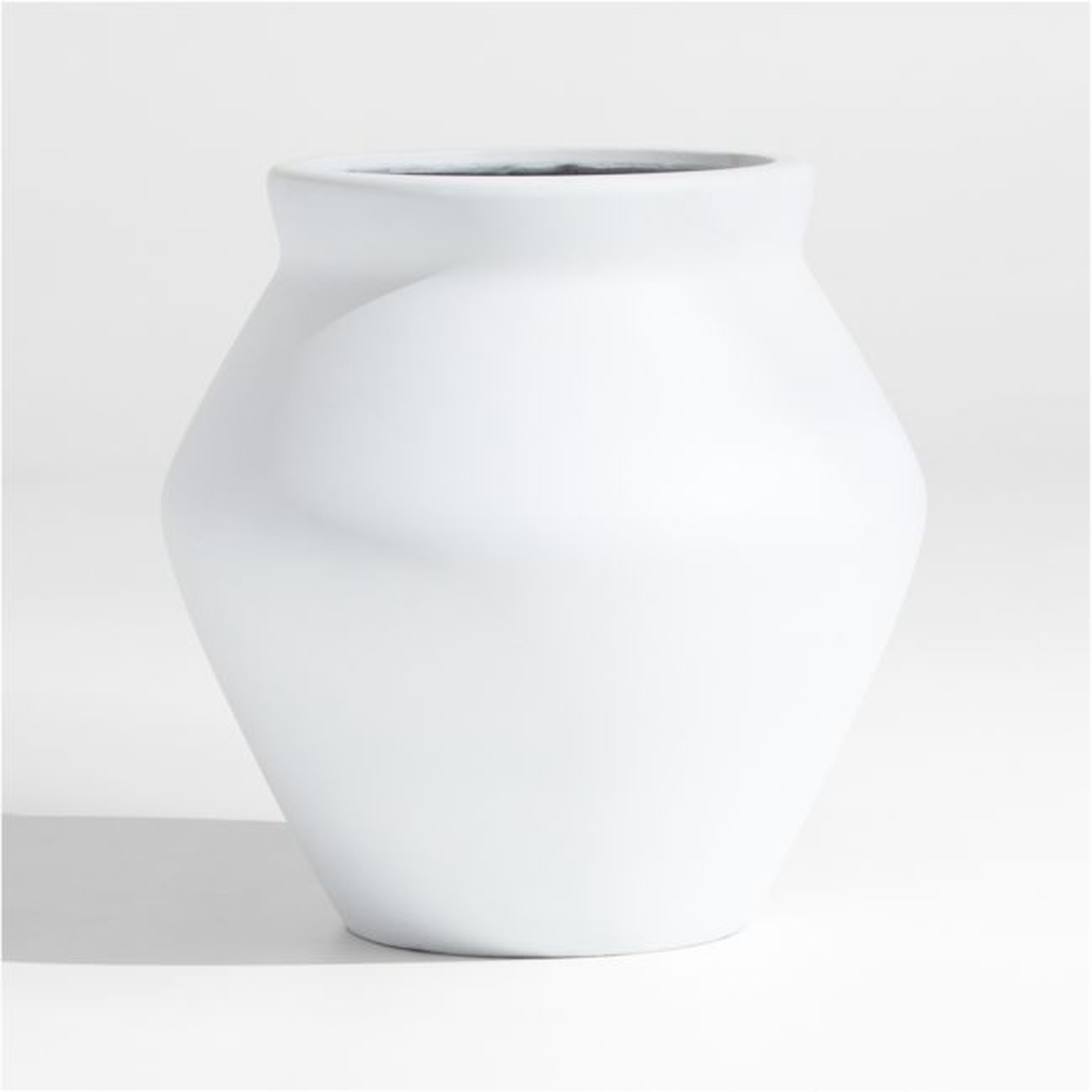 Wabi Medium White Fiberstone Planter by Leanne Ford - Crate and Barrel