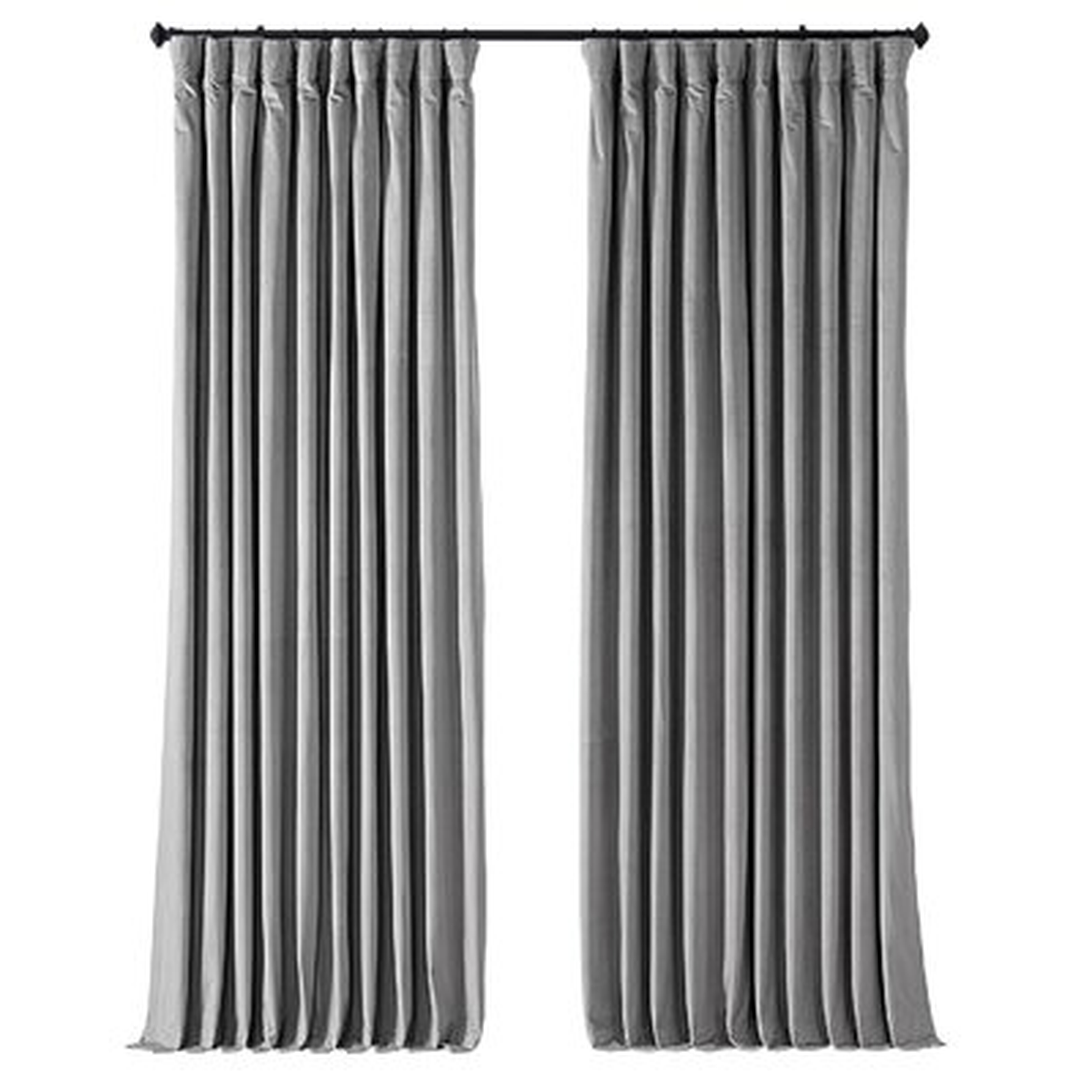 Velvet Solid Blackout Thermal Rod Pocket Single Curtain Panel - Wayfair