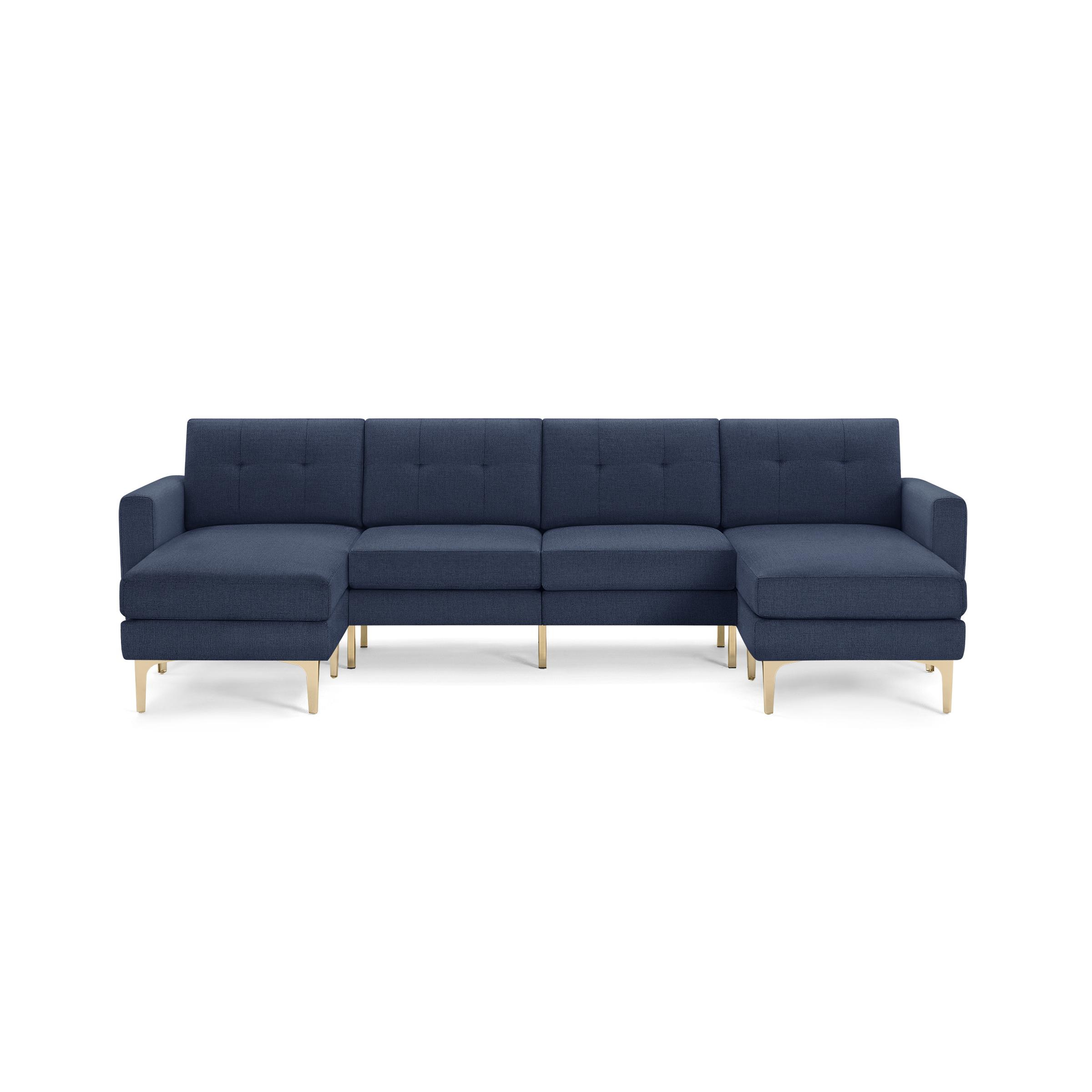 Nomad Double Chaise Sectional in Navy Blue - Burrow