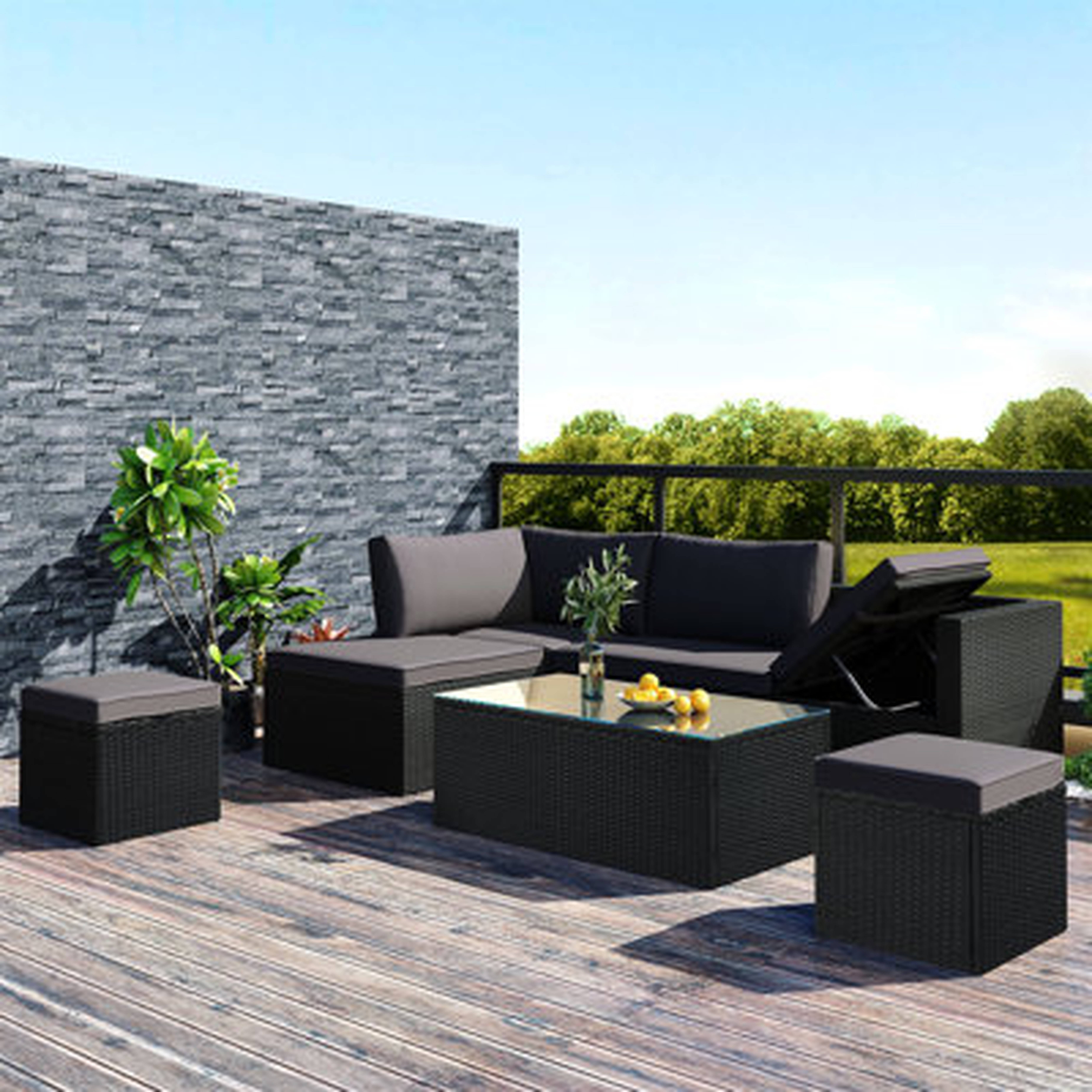 Large Outdoor Wicker Sofa Set - Wayfair