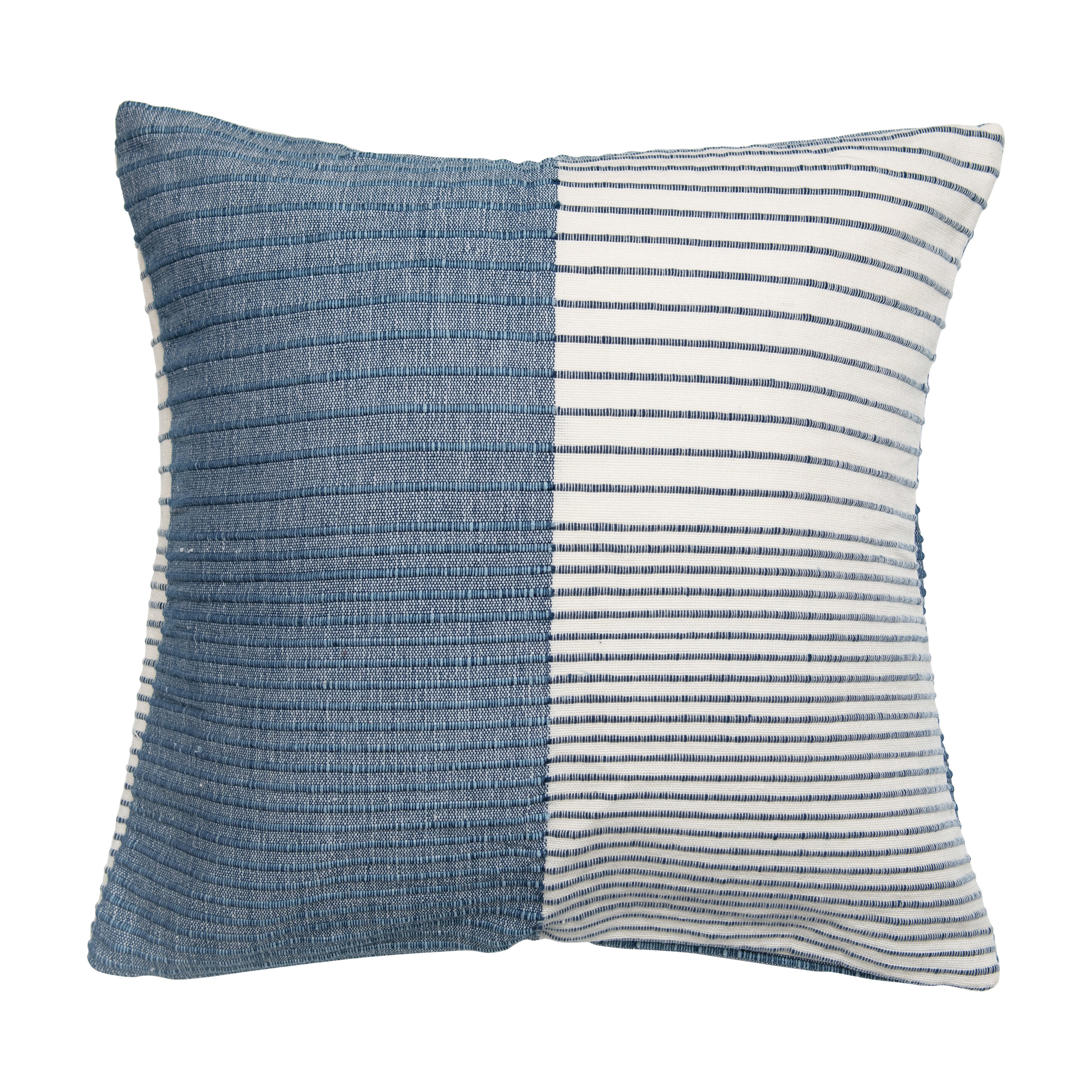 24" Square Woven Wool & Cotton Pillow with Stripes - Nomad Home