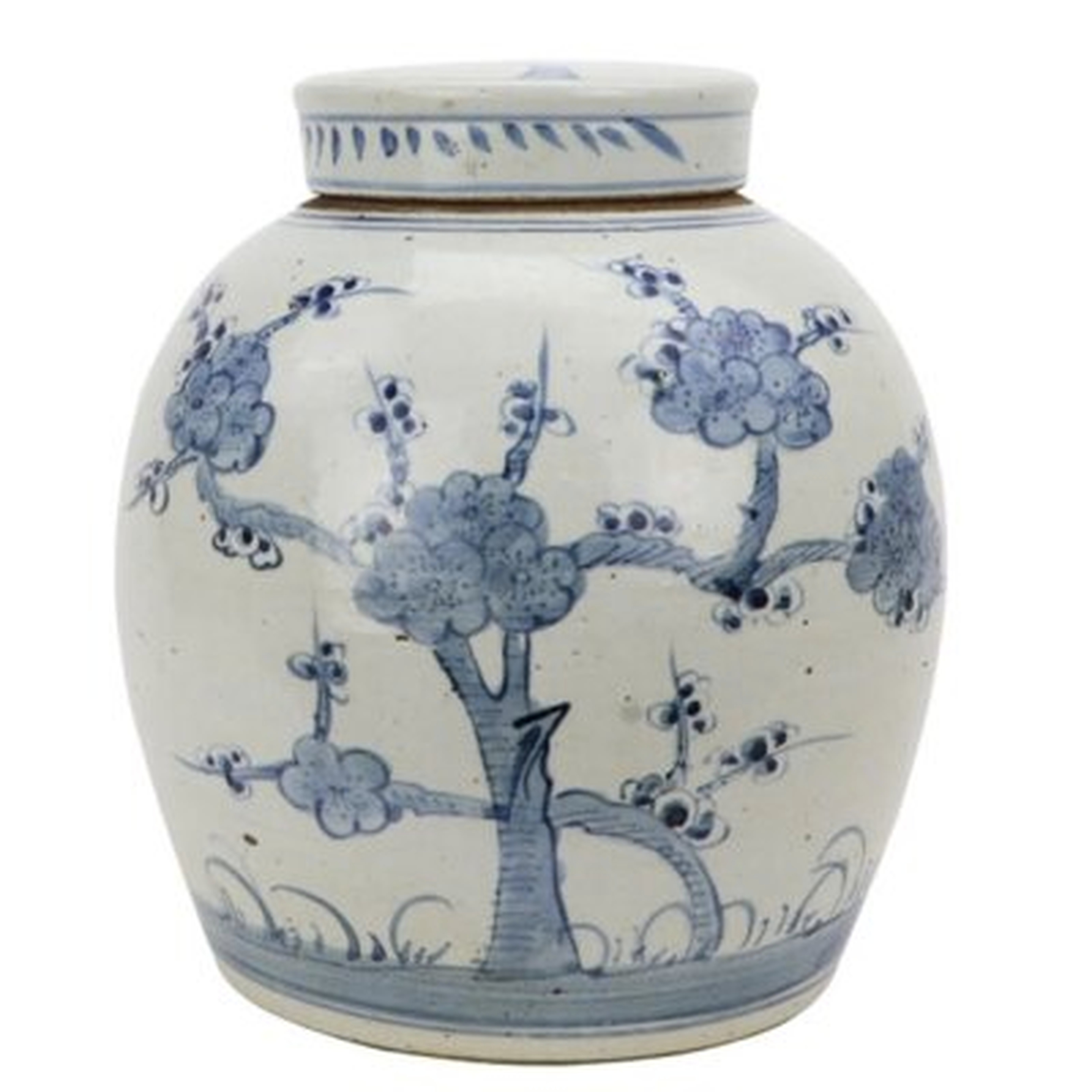 Prower Blue And White 9.5'' Porcelain China Jar - Wayfair