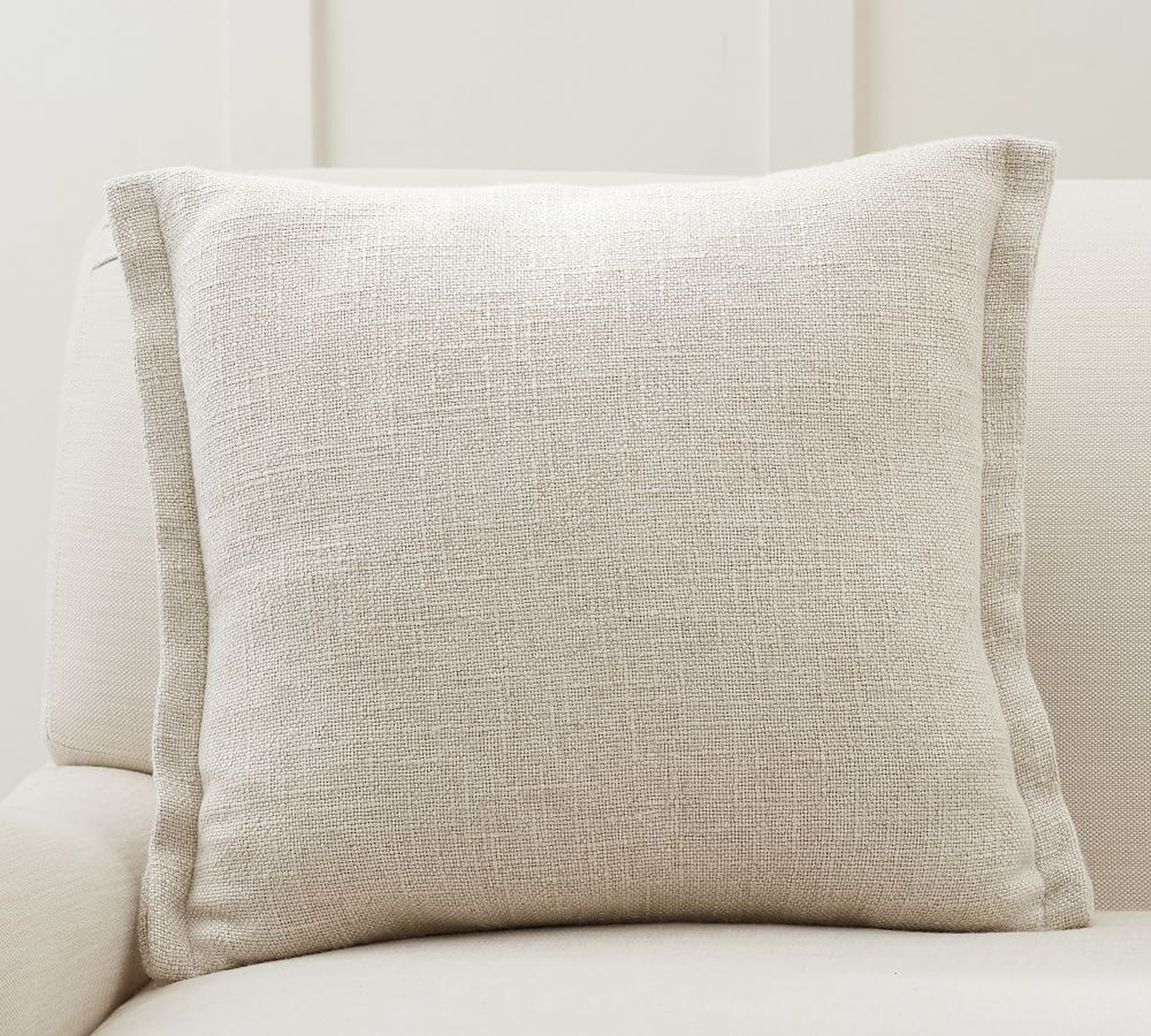 Fold Over Linen Pillow Cover, 18 x 18", Flax - Pottery Barn